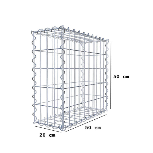 Gabione 50 cm x 50 cm x 20 cm (L x H x T), Maschenweite 5 cm x 10 cm, Spirale