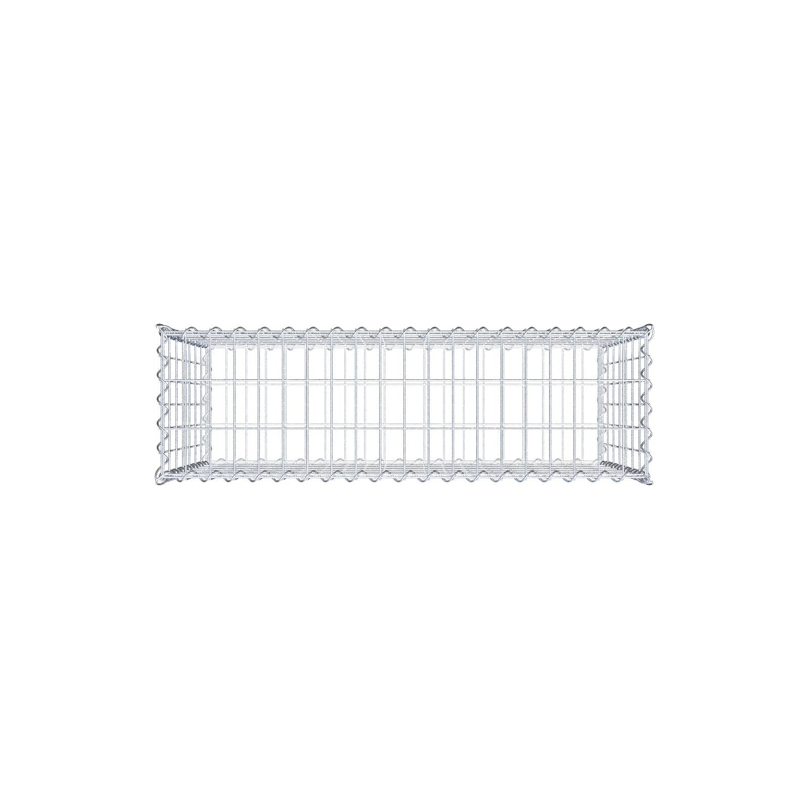 Gavión 100 cm x 70 cm x 30 cm (largo x alto x profundidad), tamaño de malla 5 cm x 10 cm, espiral