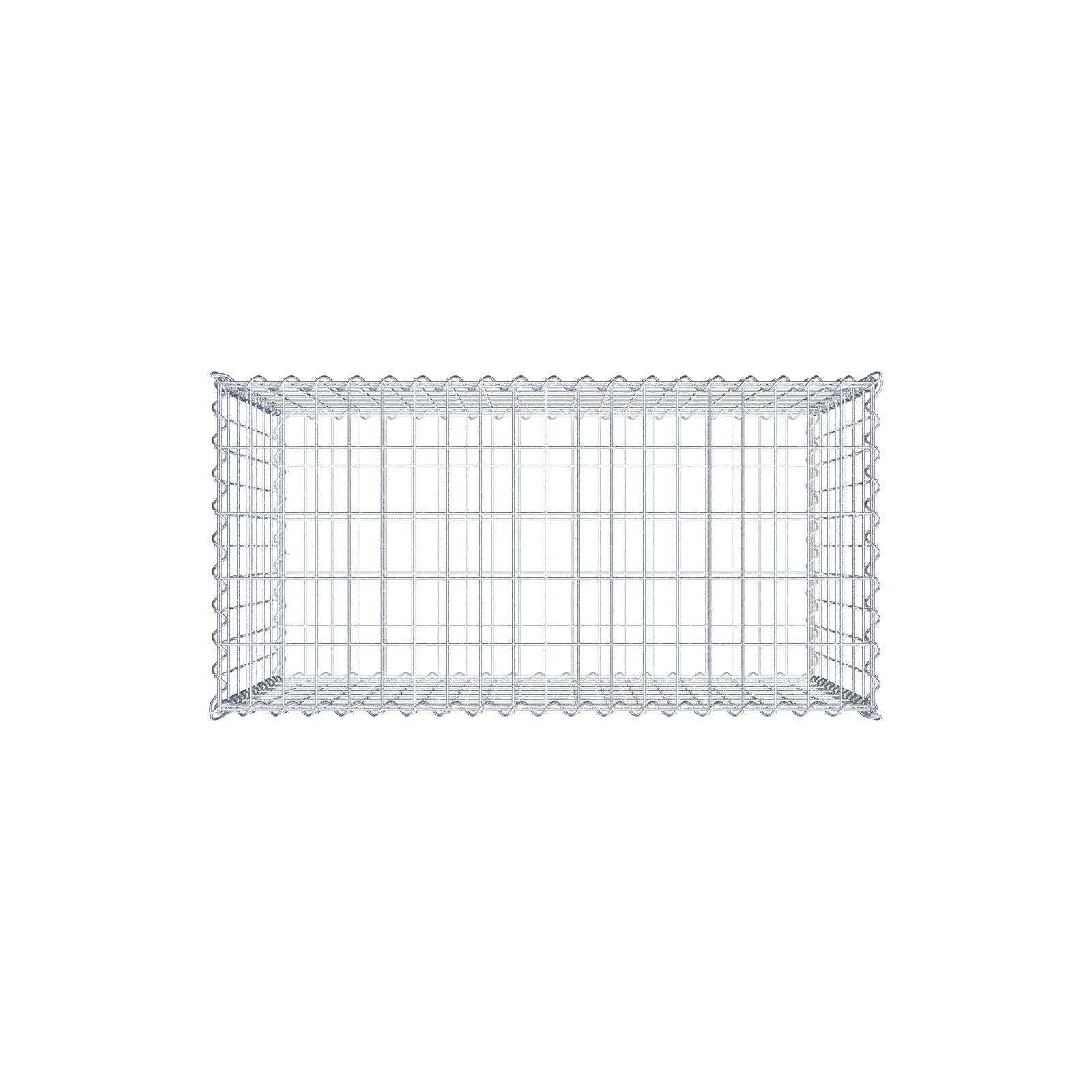 Gabião 100 cm x 70 cm x 50 cm (C x A x P), malhagem 5 cm x 10 cm, espiral