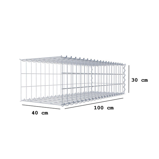 Gabião tipo 2 100 cm x 30 cm x 40 cm (C x A x P), malhagem 5 cm x 10 cm, espiral
