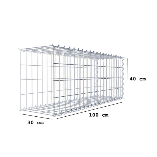 Grown-on gabion type 2 100 cm x 40 cm x 30 cm (L x H x D), mesh size 5 cm x 10 cm, spiral