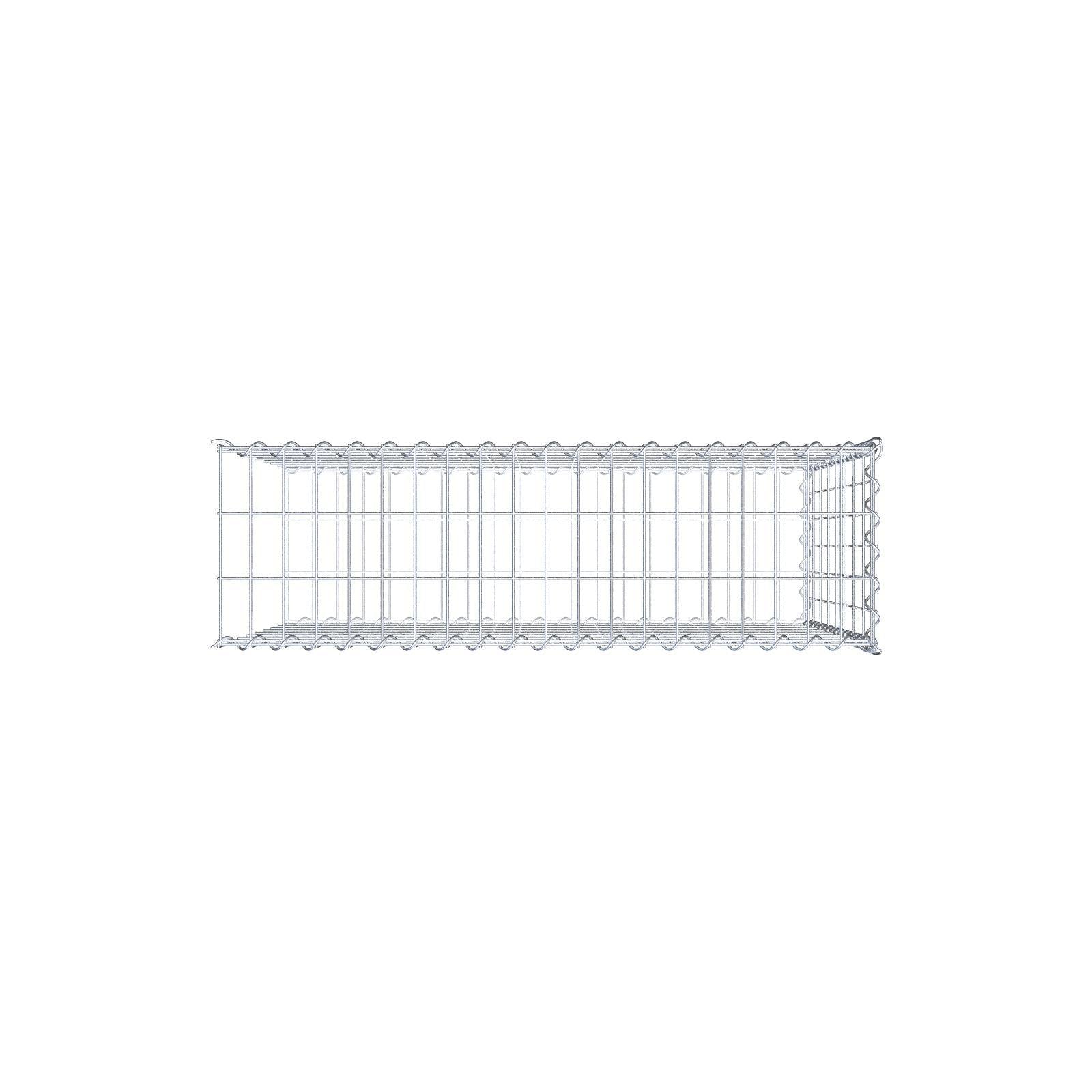 Gabião tipo 2 100 cm x 80 cm x 30 cm (C x A x P), malhagem 5 cm x 10 cm, espiral