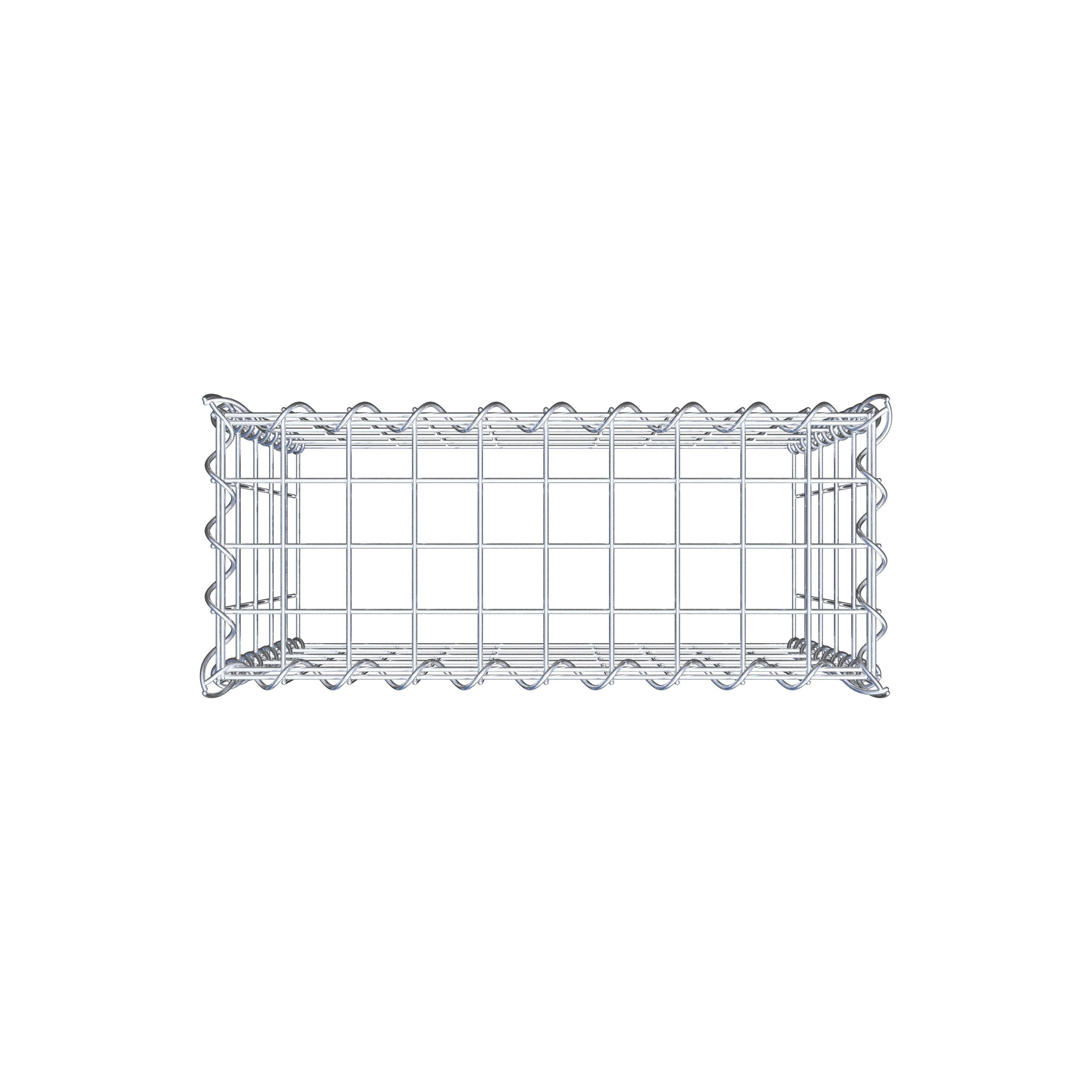 Aangegroeide schanskorf type 3 50 cm x 50 cm x 20 cm (L x H x D), maaswijdte 5 cm x 10 cm, spiraal