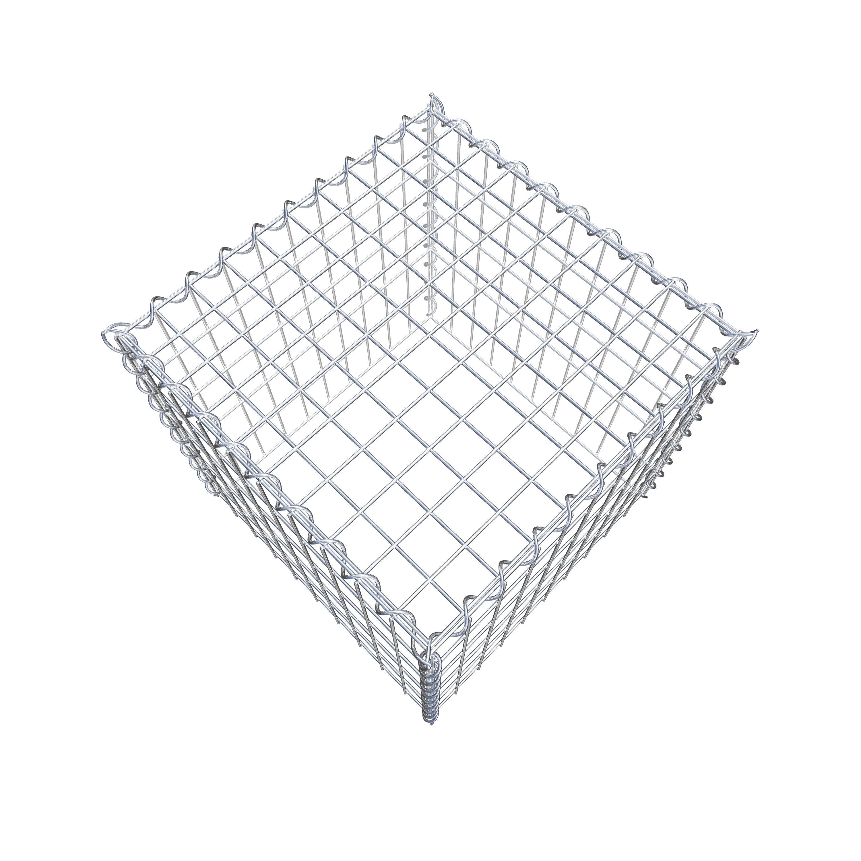 Gavión adulto tipo 3 50 cm x 50 cm x 50 cm (largo x alto x profundidad), tamaño de malla 5 cm x 10 cm, espiral