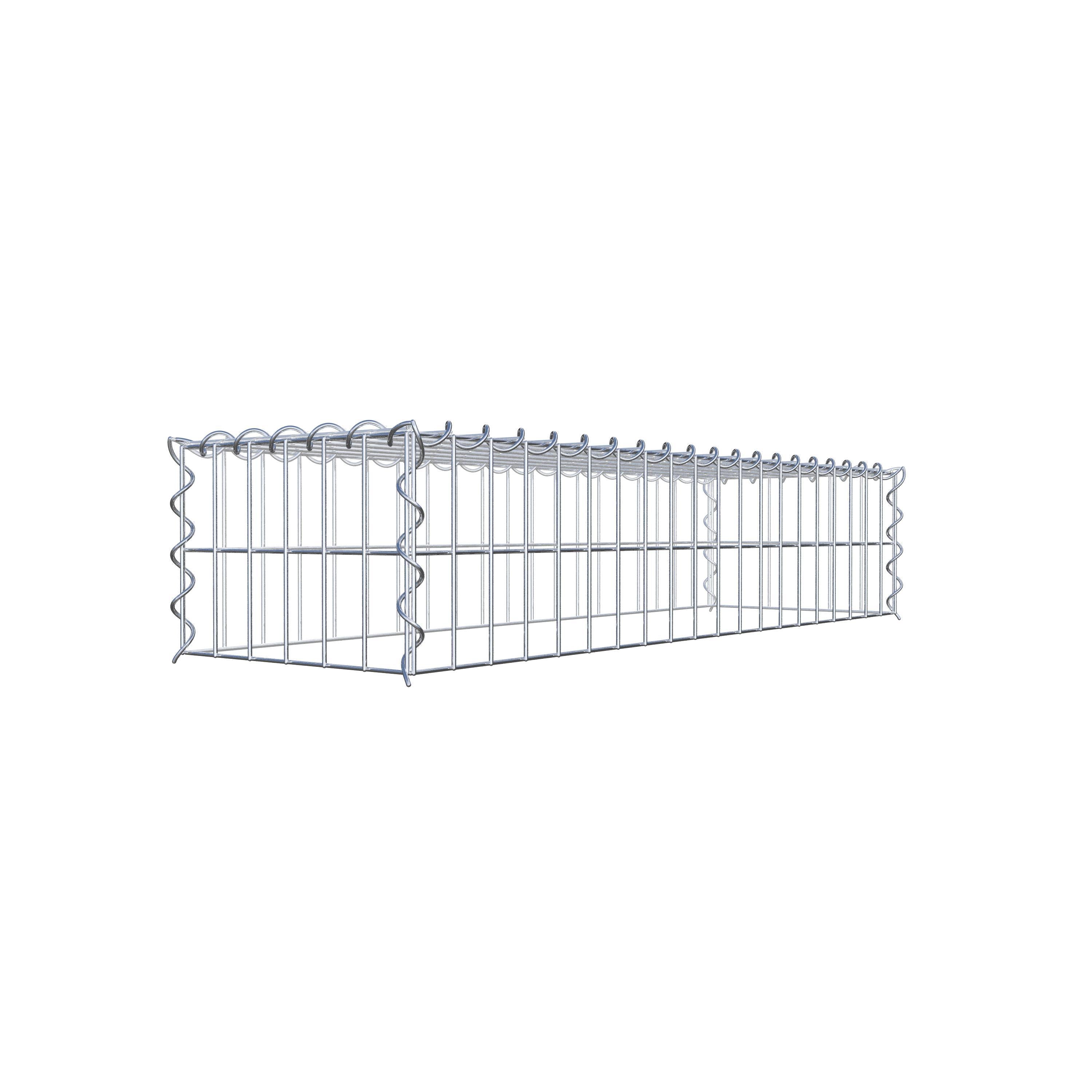 Gavión complementario tipo 3 100 cm x 20 cm x 30 cm (L x A x P), malla 5 cm x 10 cm, espiral