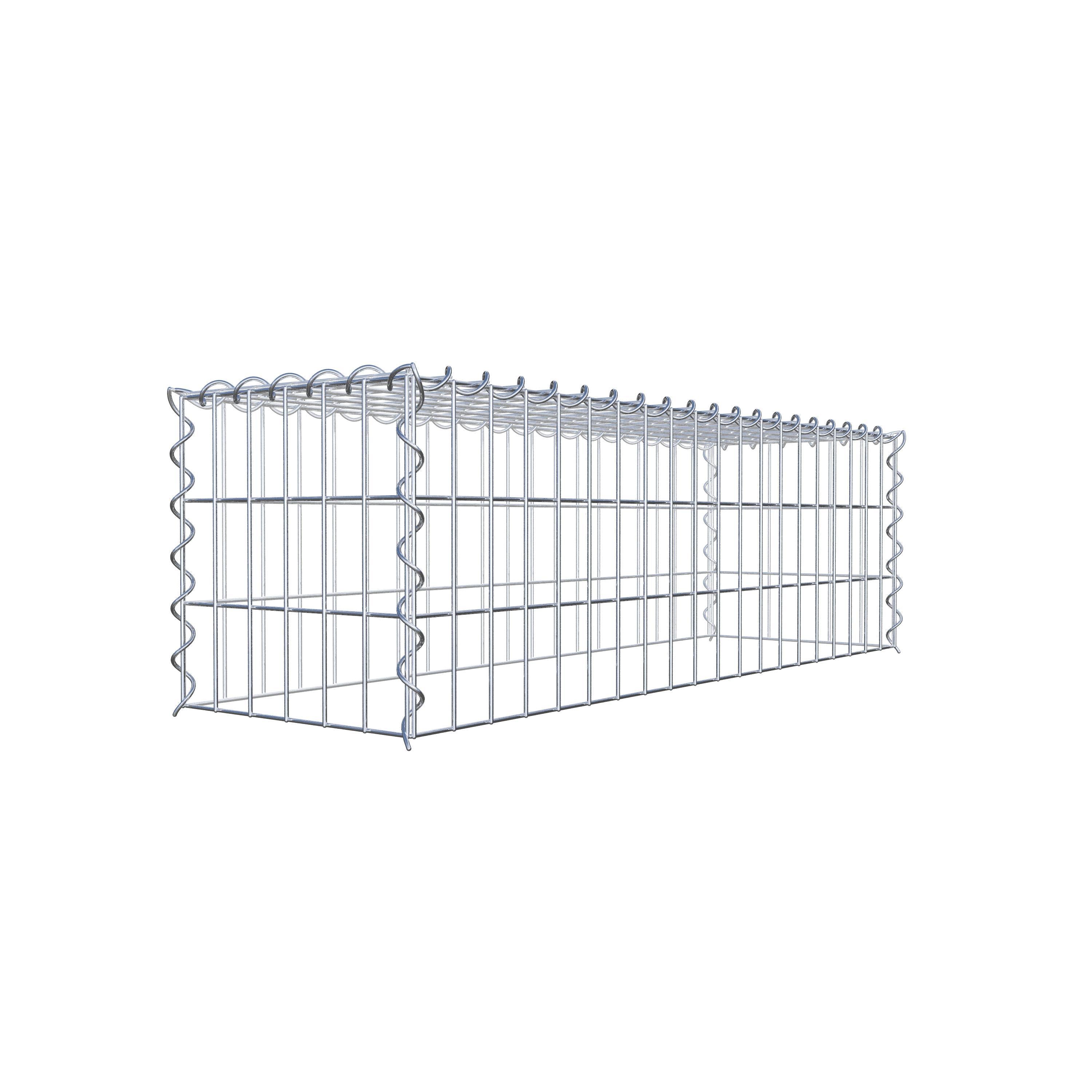 Aangegroeide schanskorf type 3 100 cm x 30 cm x 30 cm (L x H x D), maaswijdte 5 cm x 10 cm, spiraal