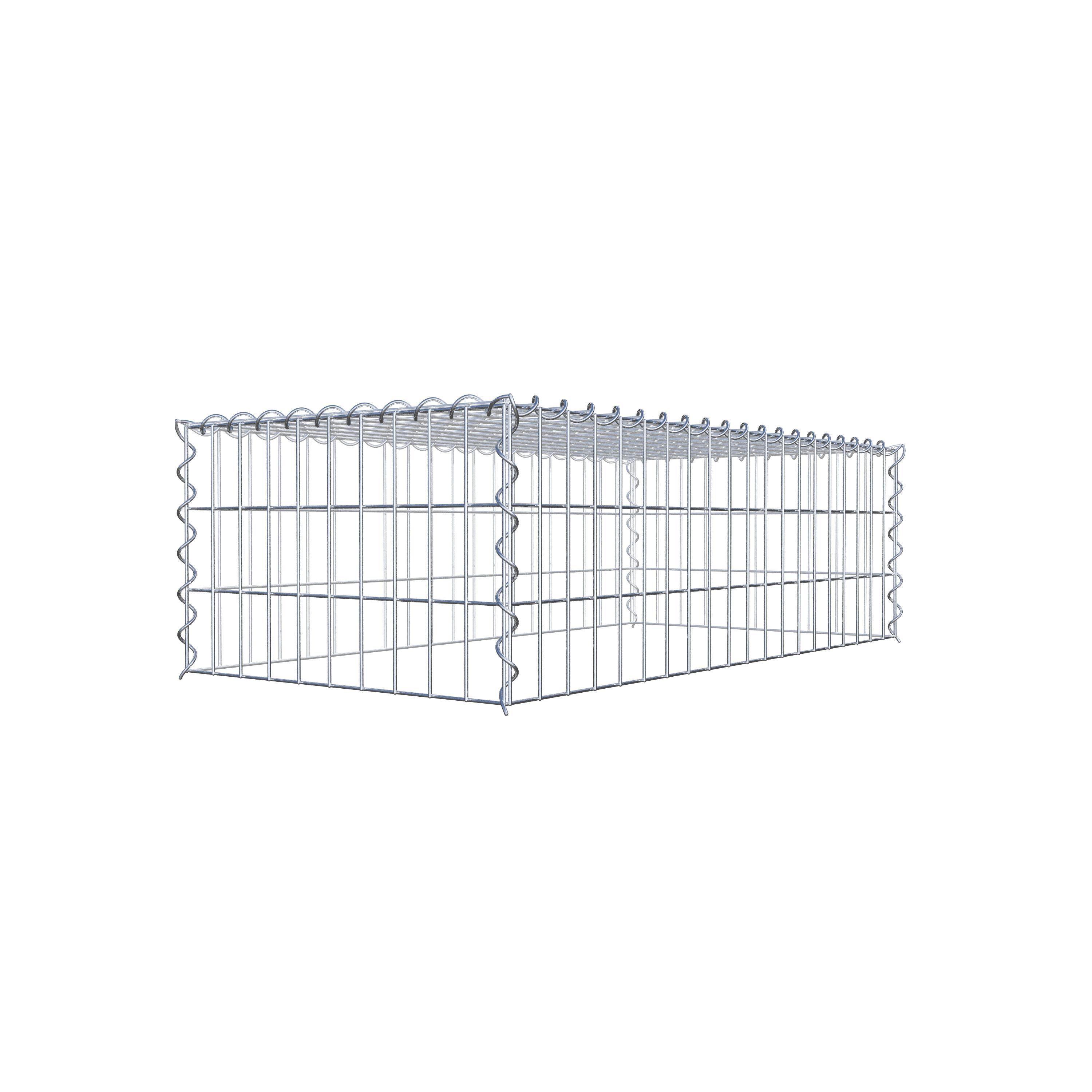 Grown-on gabion type 3 100 cm x 30 cm x 50 cm (L x H x D), mesh size 5 cm x 10 cm, spiral