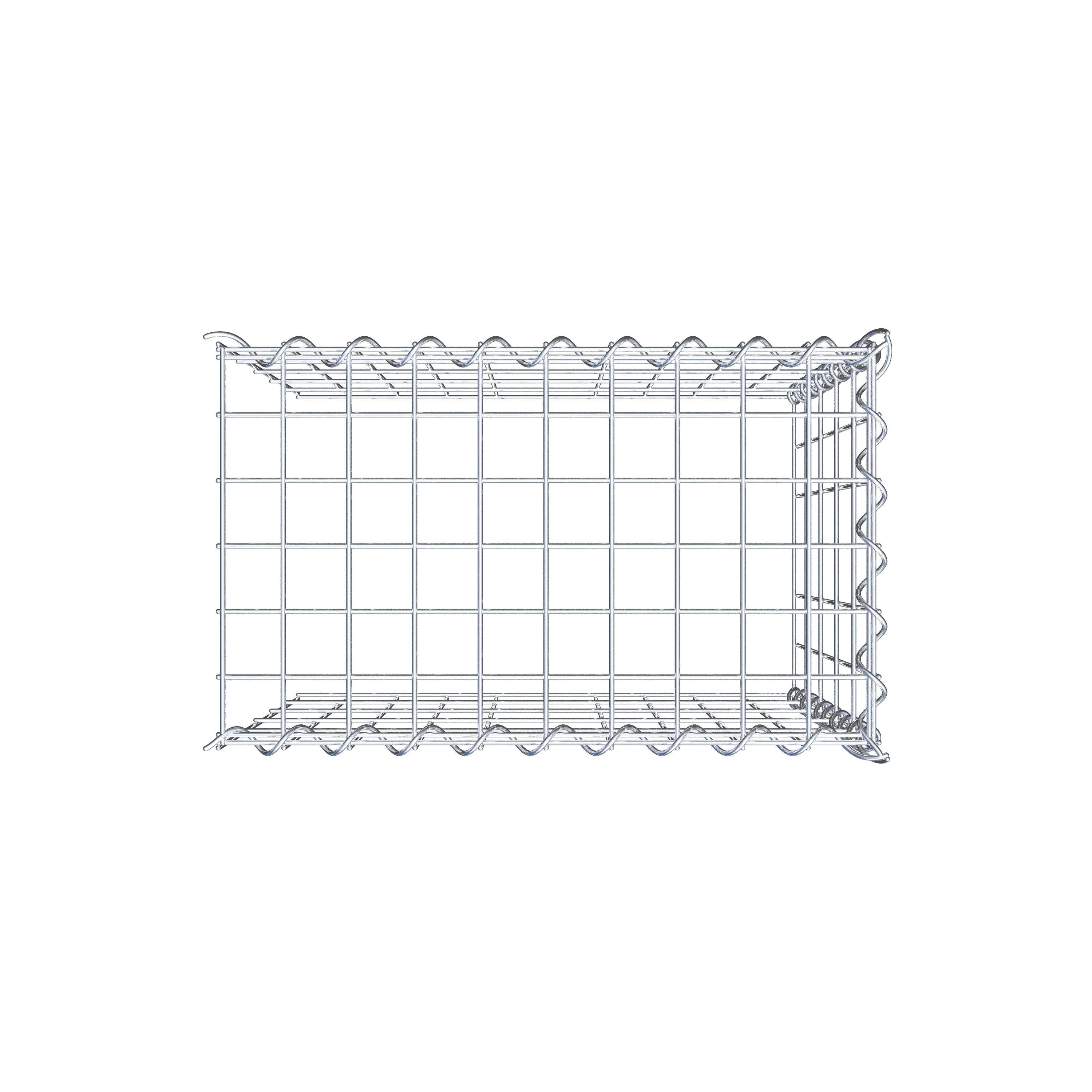 Opvokset gabion type 4 50 cm x 50 cm x 30 cm (L x H x D), maskestørrelse 5 cm x 10 cm, spiral