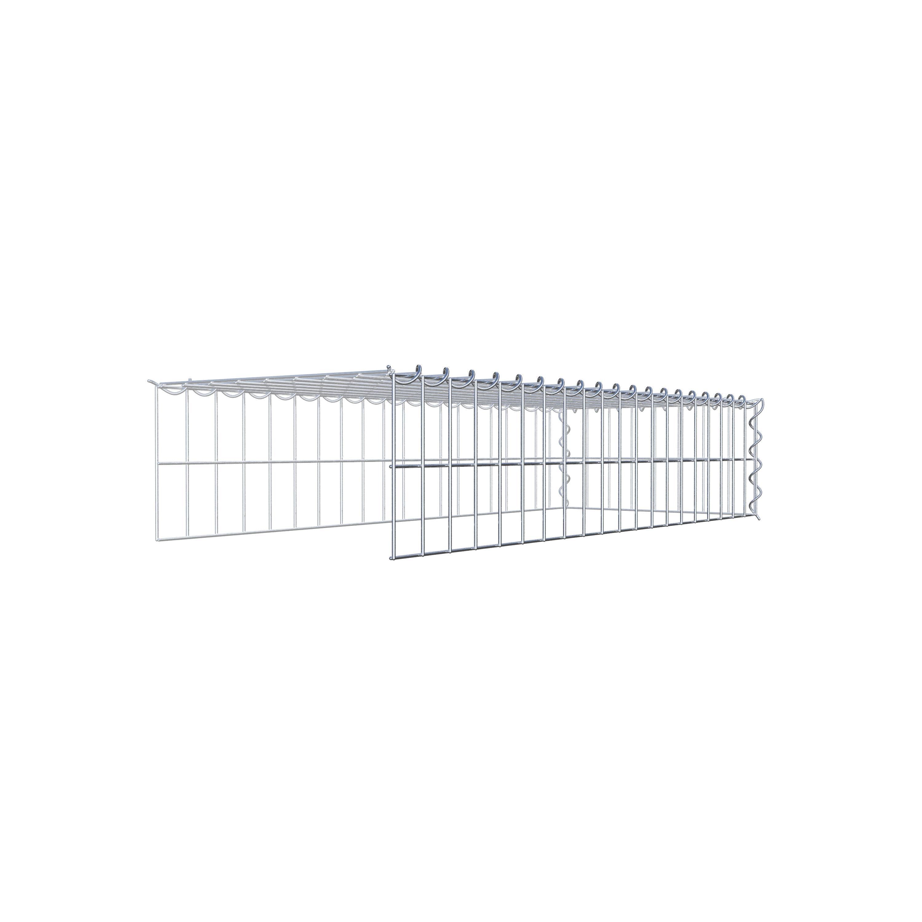 Gabion rapporté type 4 100 cm x 20 cm x 40 cm (L x H x P), mailles 5 cm x 10 cm, spirale