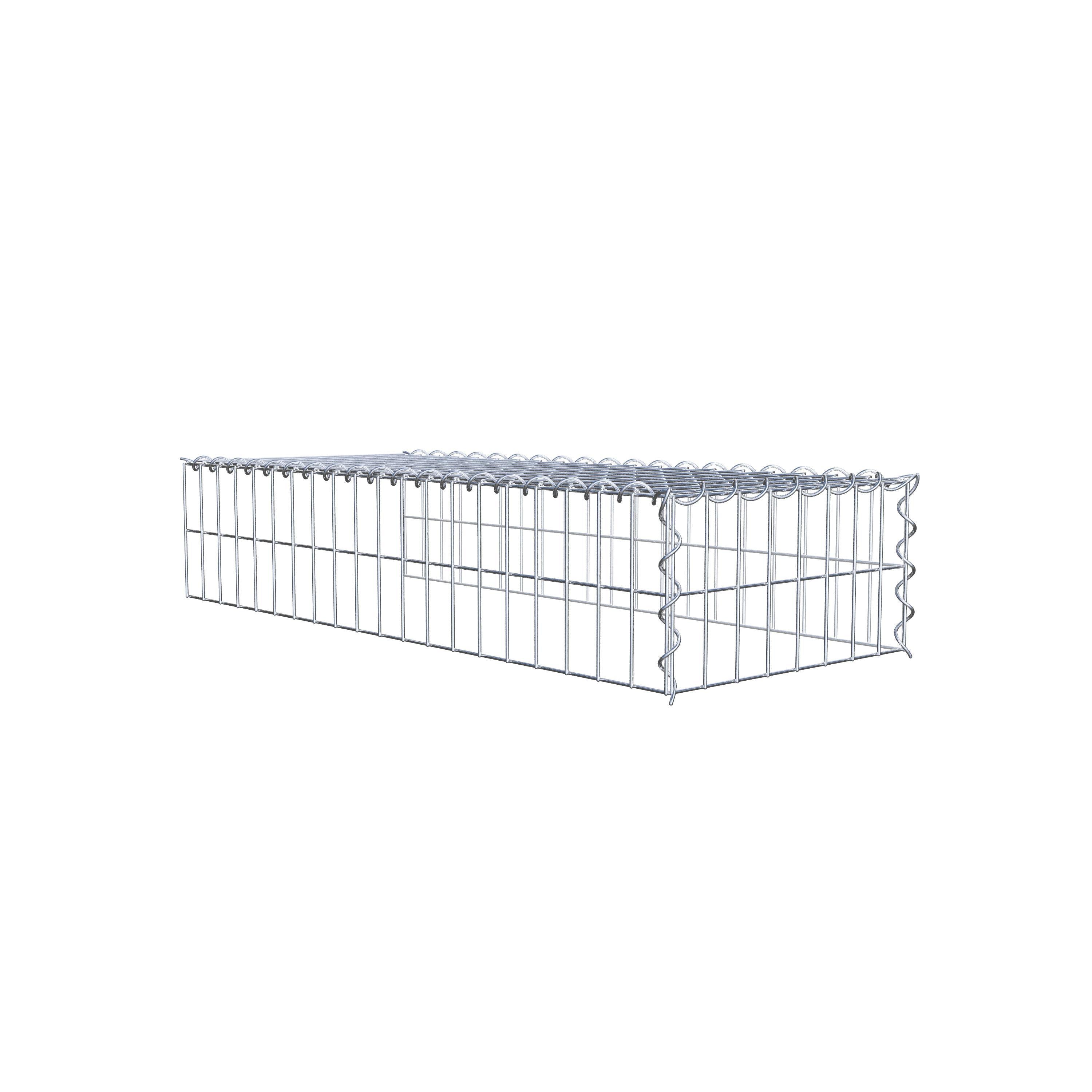 Gabion rapporté type 4 100 cm x 20 cm x 40 cm (L x H x P), mailles 5 cm x 10 cm, spirale