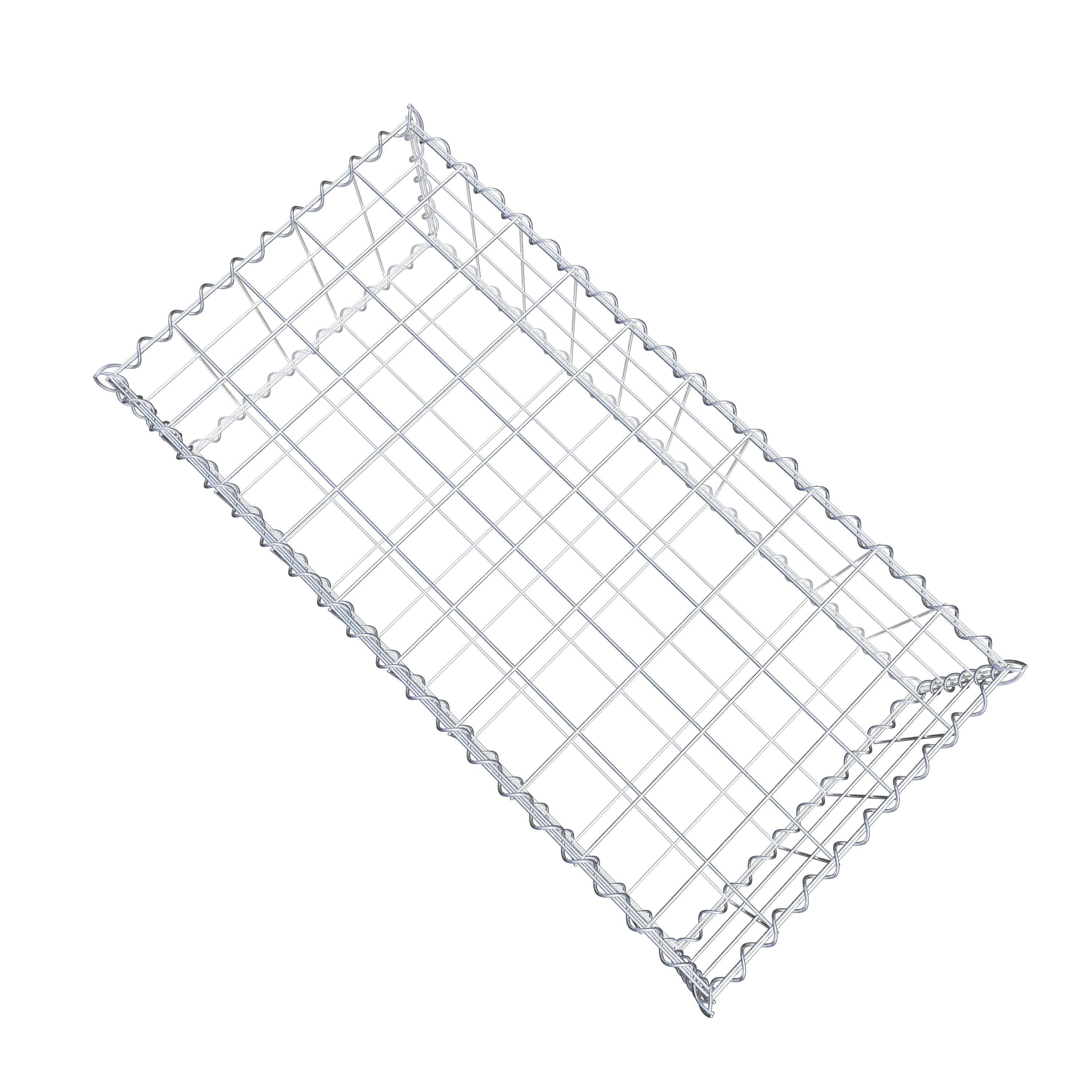 Schanskorf 100 cm x 30 cm x 50 cm (L x H x D), maaswijdte 10 cm x 10 cm, spiraalvormig