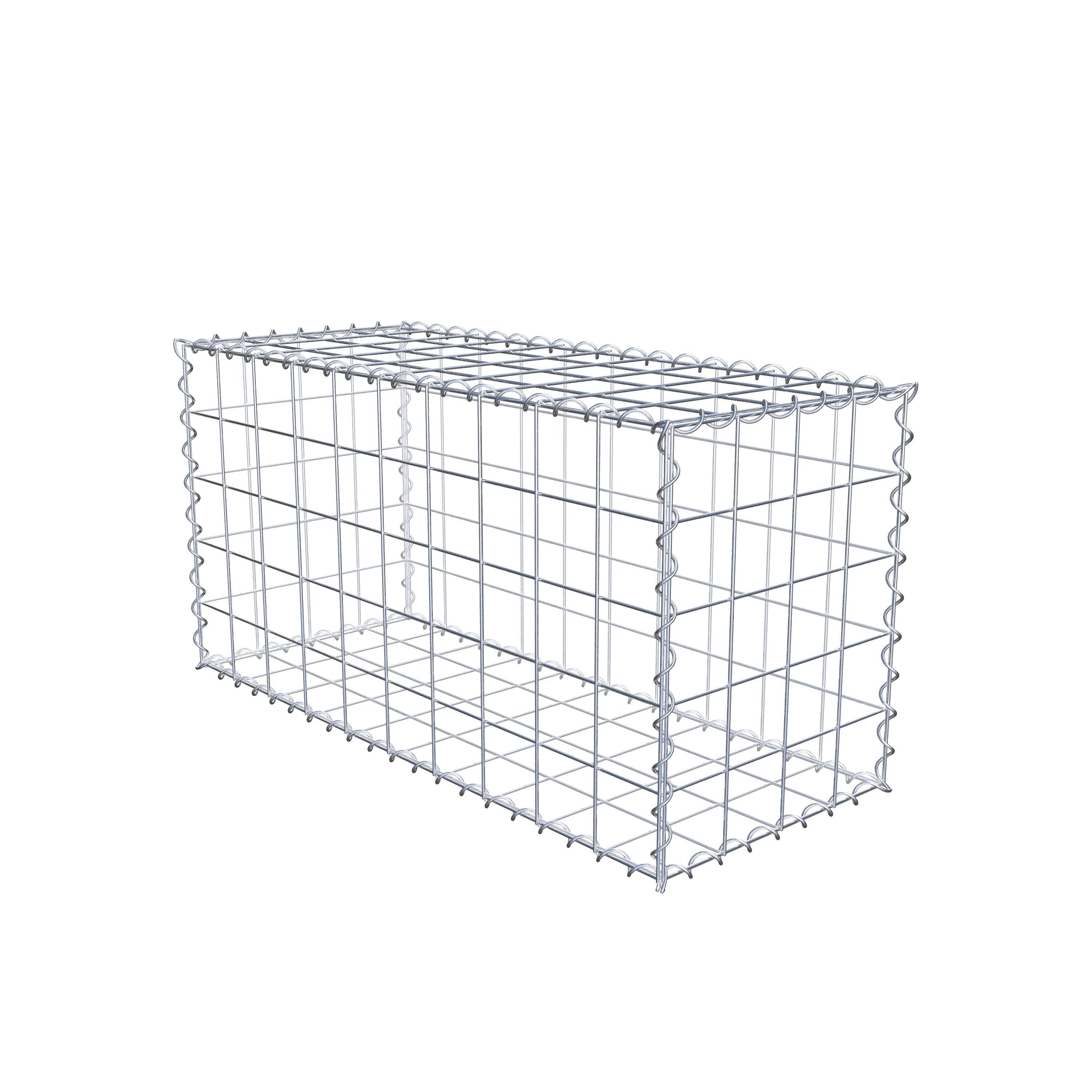 Schanskorf 100 cm x 50 cm x 40 cm (L x H x D), maaswijdte 10 cm x 10 cm, spiraalvormig