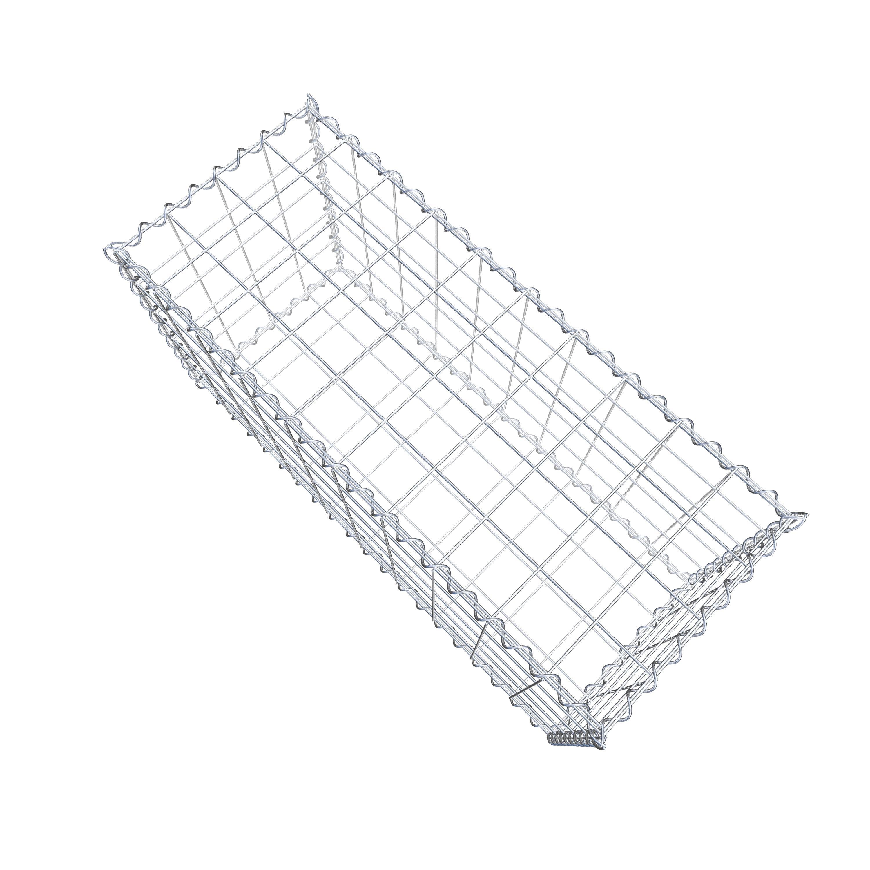 Schanskorf 100 cm x 50 cm x 40 cm (L x H x D), maaswijdte 10 cm x 10 cm, spiraalvormig
