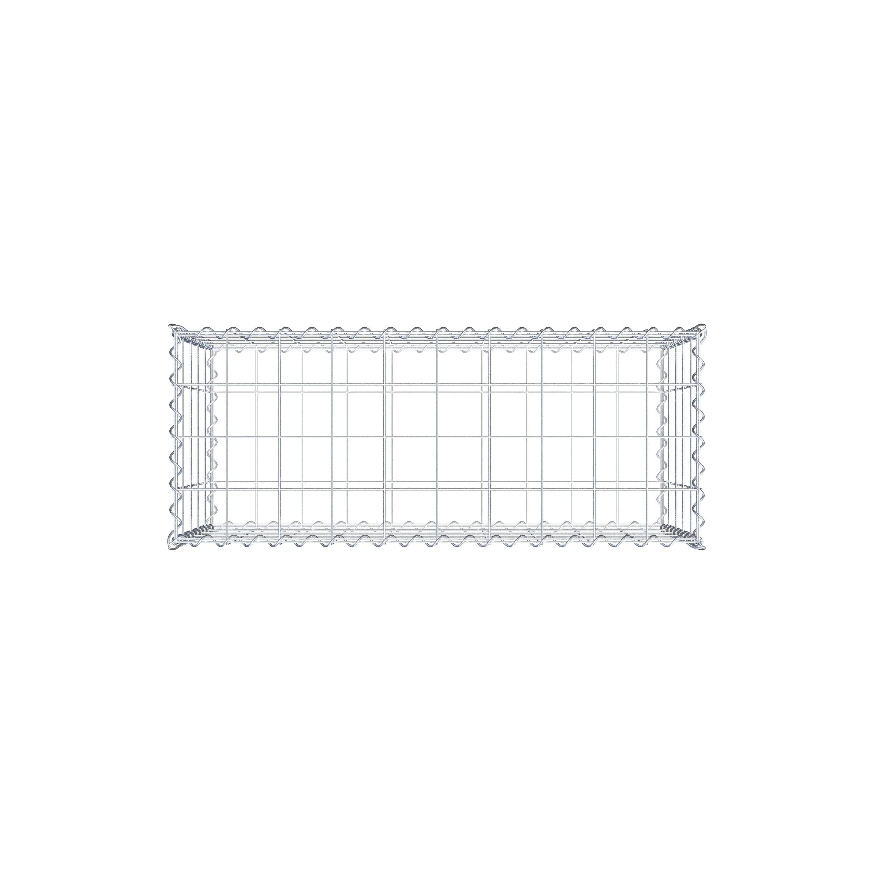 Schanskorf 100 cm x 50 cm x 40 cm (L x H x D), maaswijdte 10 cm x 10 cm, spiraalvormig