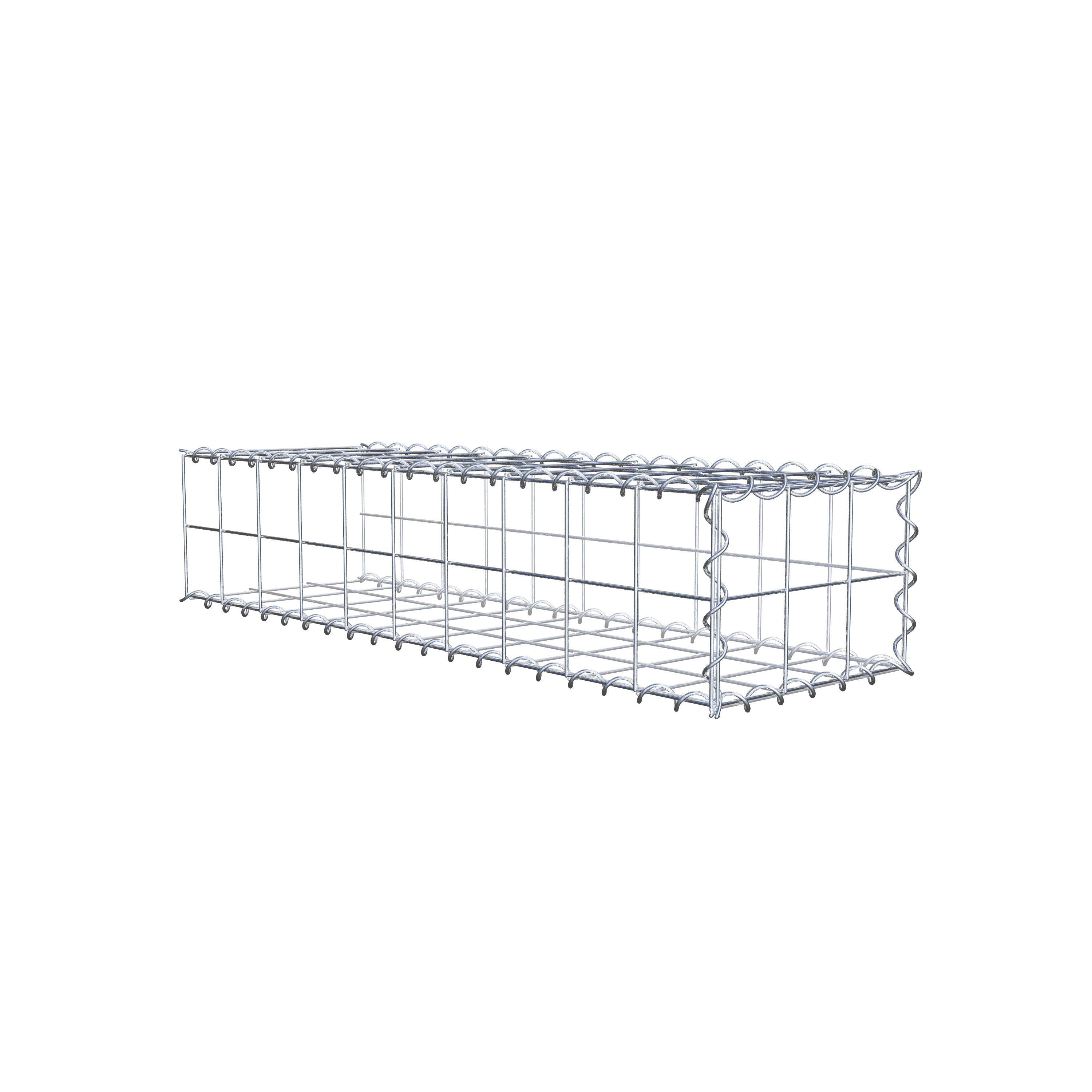 Add-on schanskorf type 2 100 cm x 20 cm x 30 cm (L x H x D), maaswijdte 10 cm x 10 cm, spiraalvormig