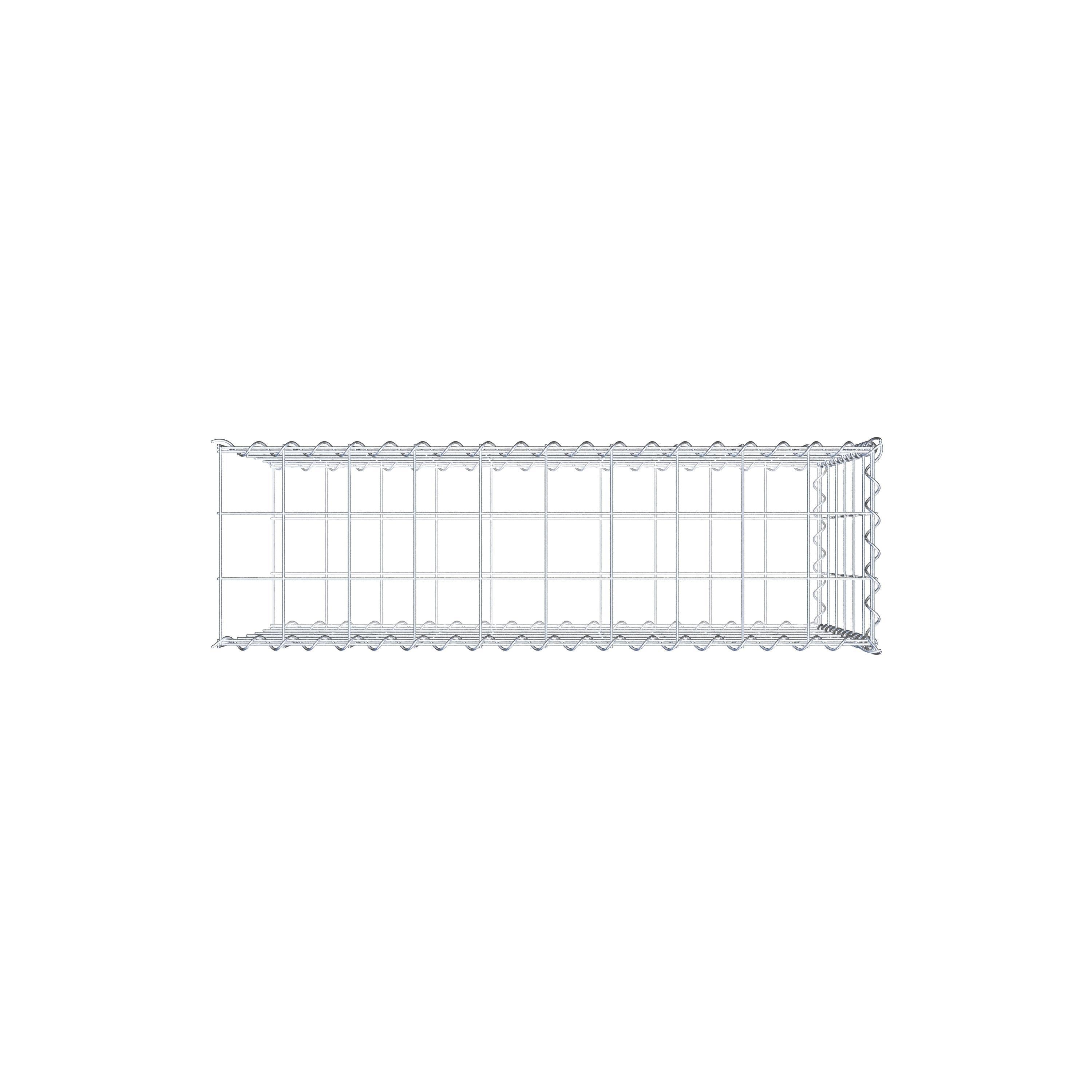 Gabion rapporté type 2 100 cm x 60 cm x 30 cm (L x H x P), mailles 10 cm x 10 cm, spirale