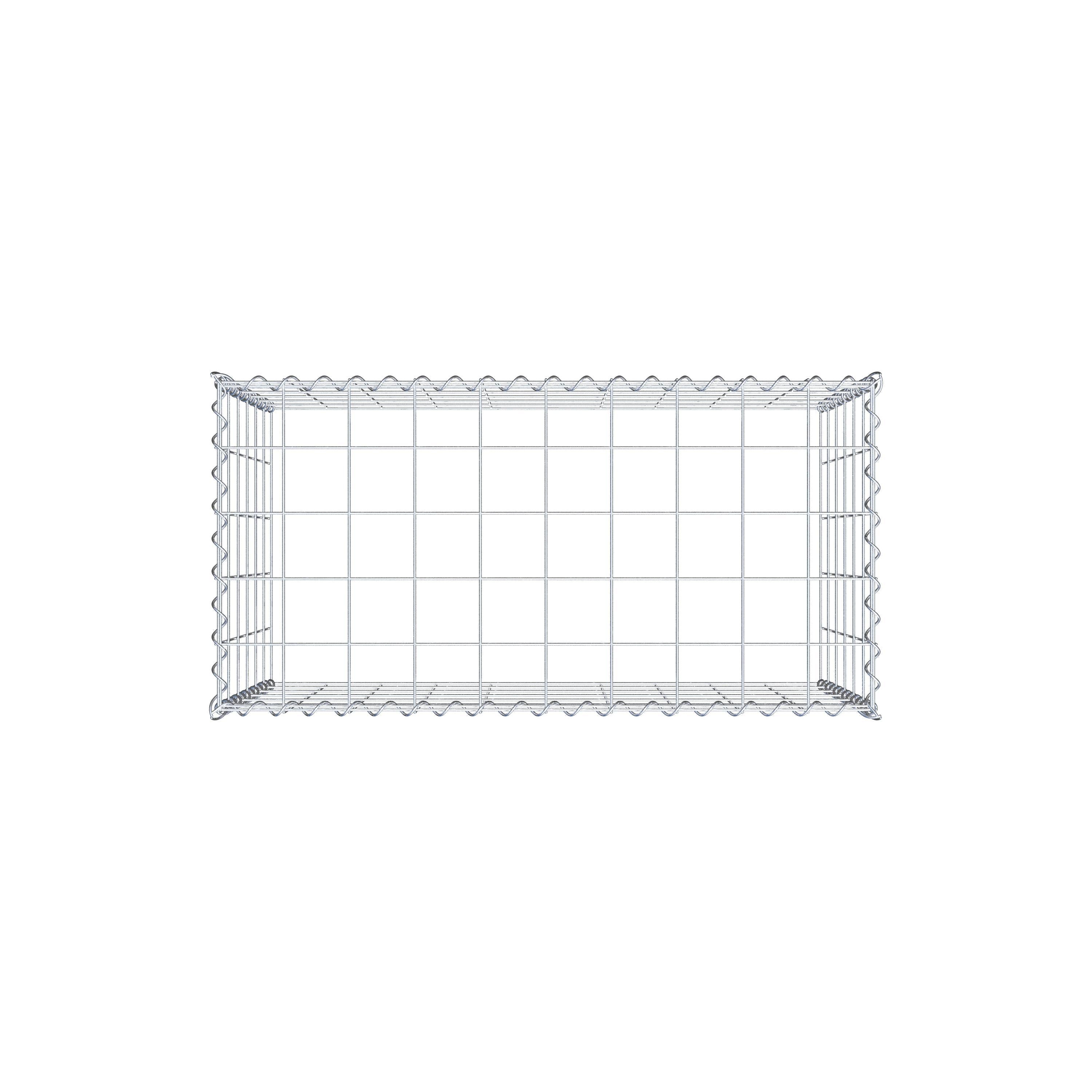 Opbouw schanskorf type 3 100 cm x 60 cm x 50 cm (L x H x D), maaswijdte 10 cm x 10 cm, spiraal