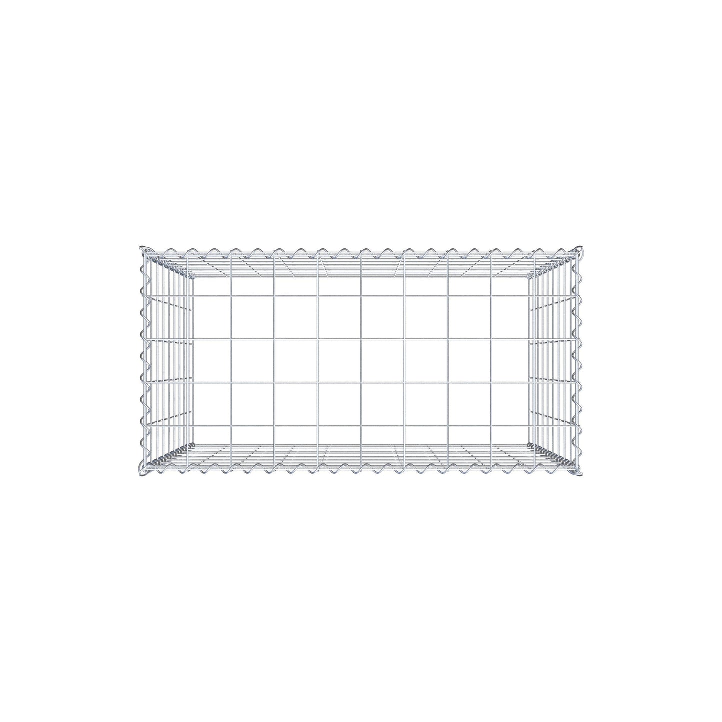 Opvokset gabion type 3 100 cm x 90 cm x 50 cm (L x H x D), maskestørrelse 10 cm x 10 cm, spiral