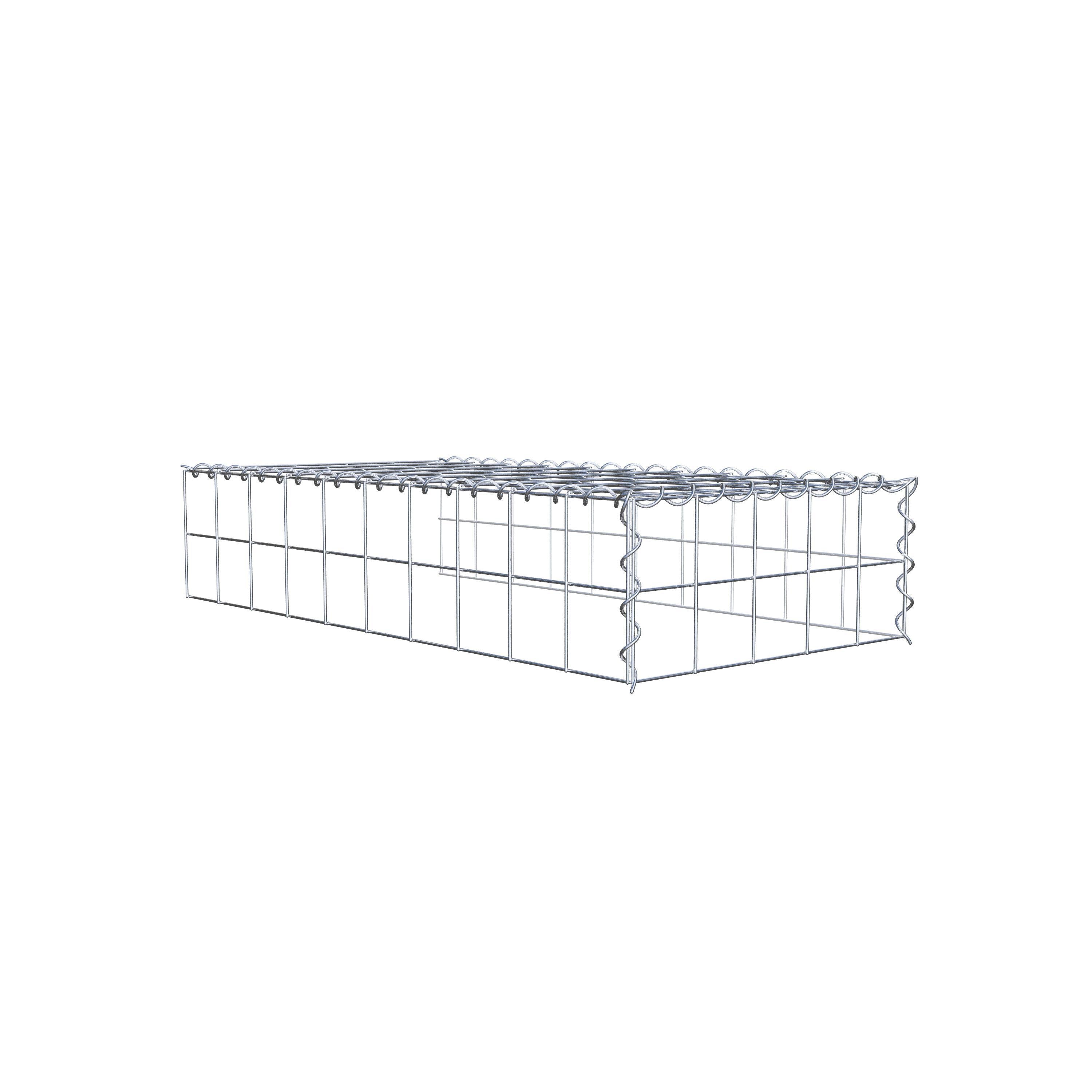 Gavión complementario tipo 4 100 cm x 20 cm x 50 cm (L x A x P), malla 10 cm x 10 cm, espiral
