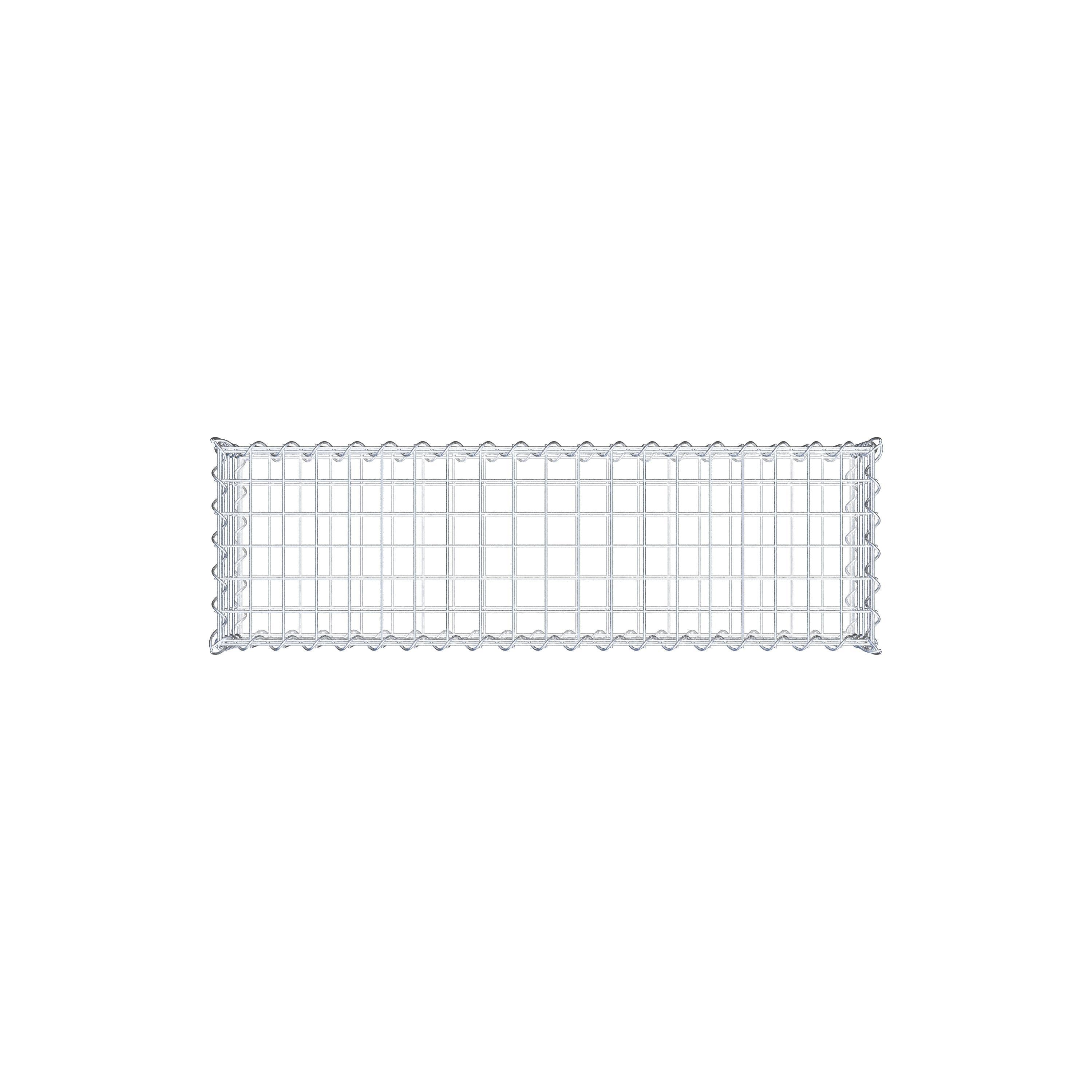 Schanskorf 100 cm x 20 cm x 30 cm (L x H x D), maaswijdte 5 cm x 5 cm, spiraalvormig