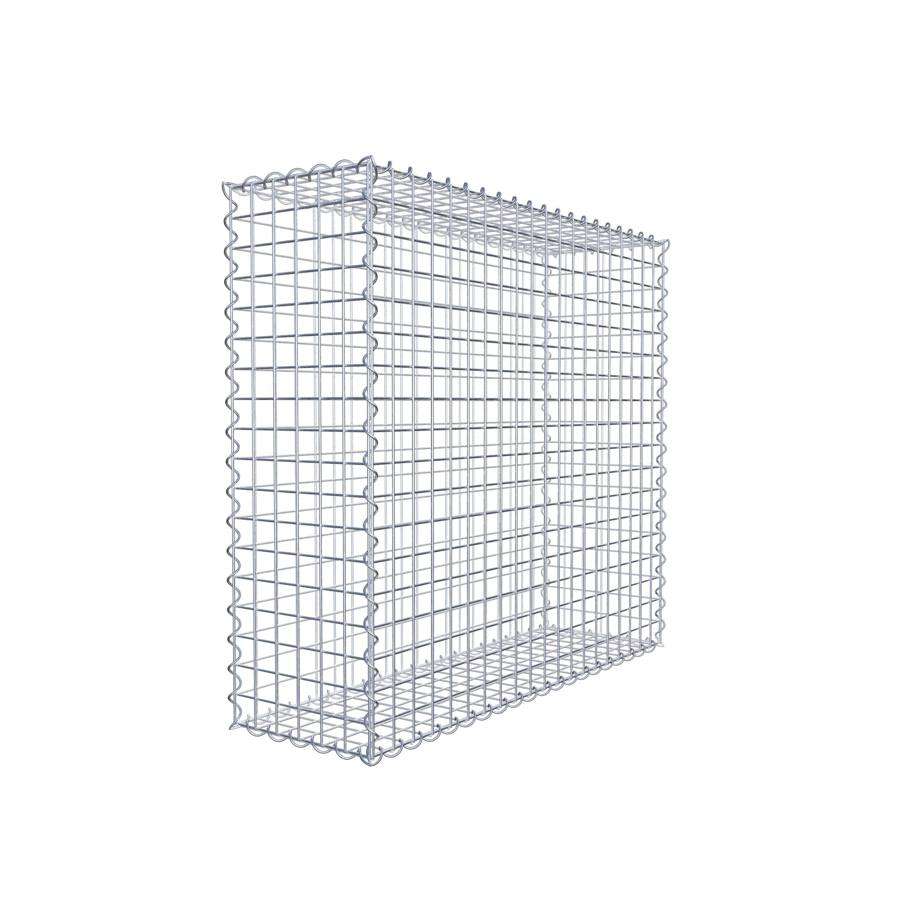 Gabion 100 cm x 90 cm x 30 cm (L x H x D), maskstorlek 5 cm x 5 cm, spiral