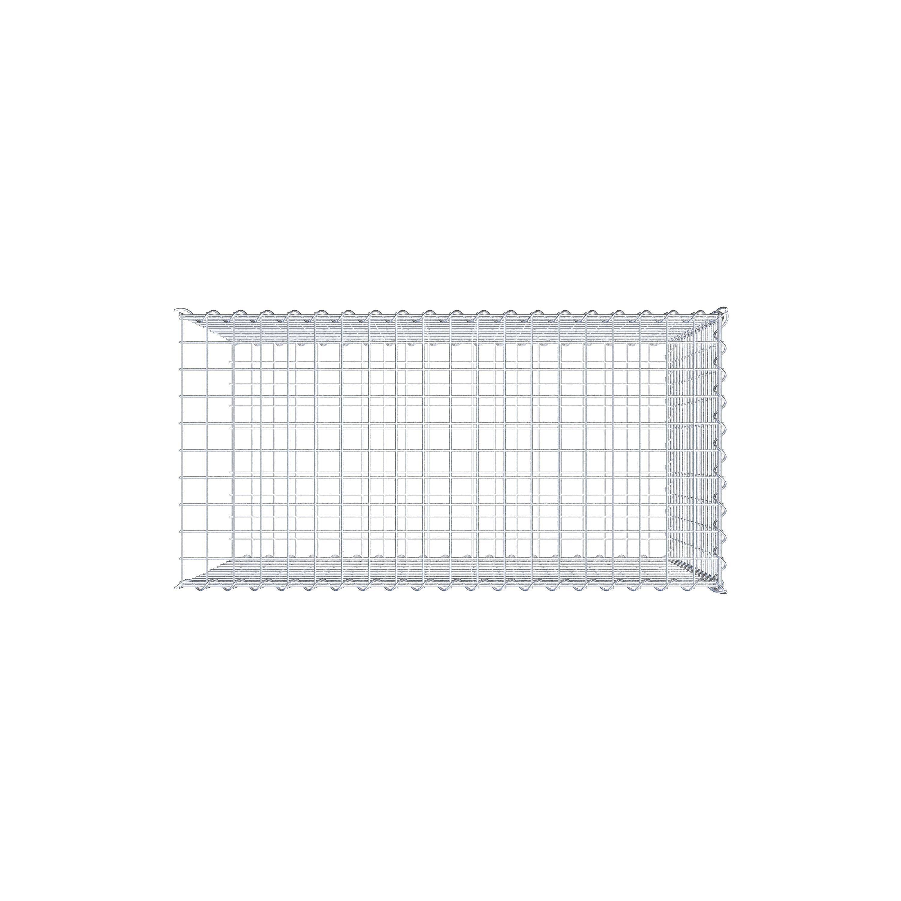 Opvokset gabion type 2 100 cm x 70 cm x 50 cm (L x H x D), maskestørrelse 5 cm x 5 cm, spiral