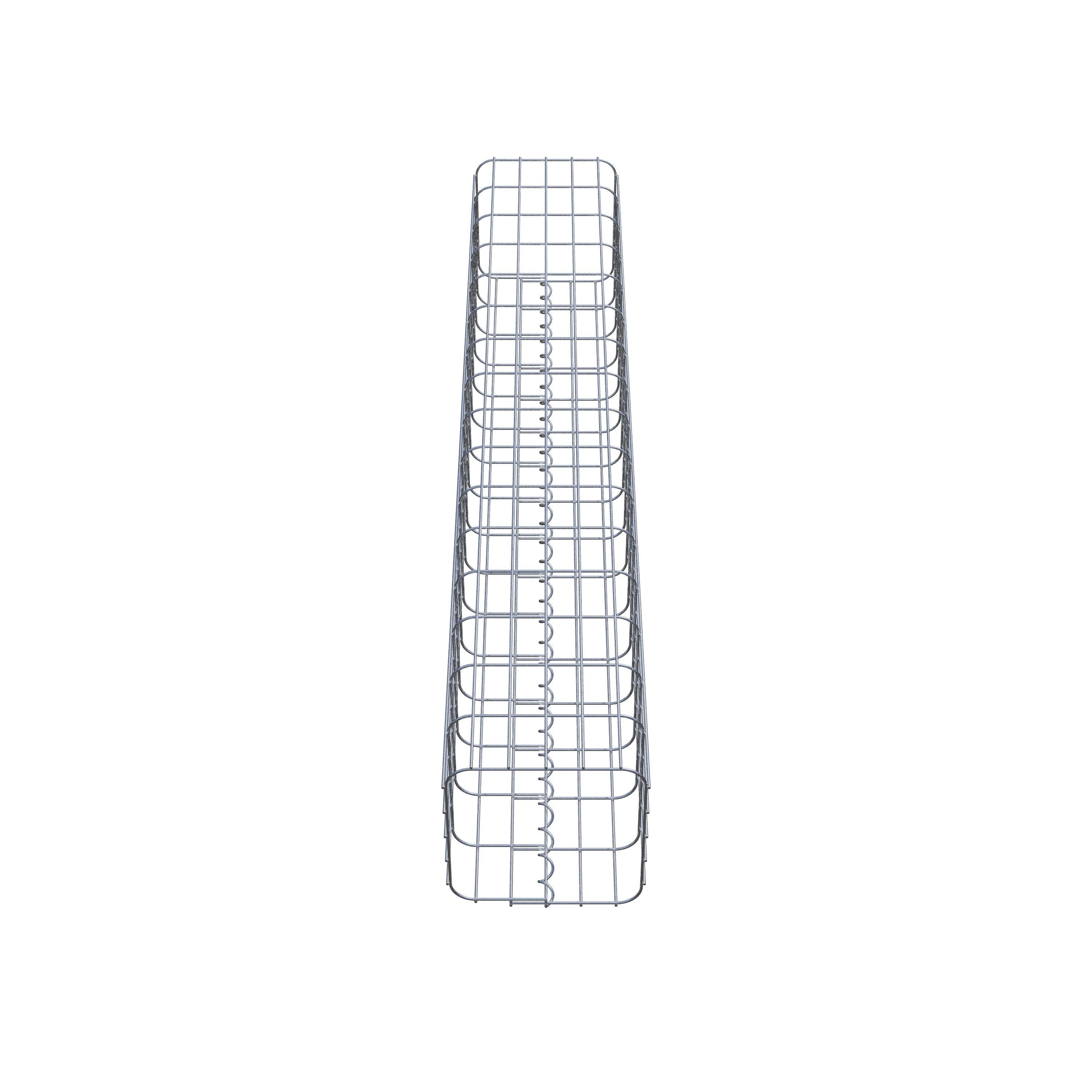 Columna de gaviones angular 27 cm x 27 cm, 160 cm de altura, MW 5 cm x 10 cm