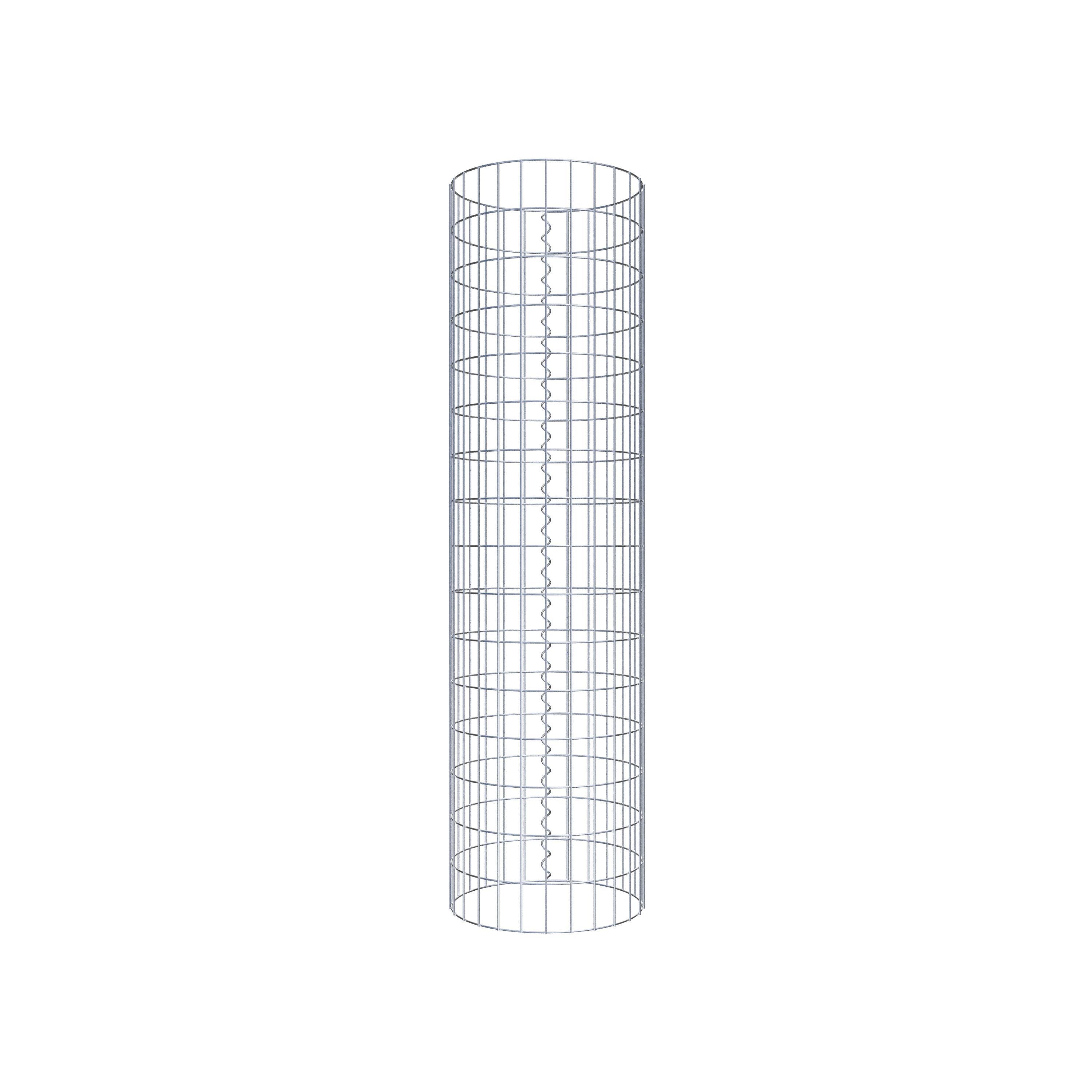 Gabion column around 42 cm diameter, 160 cm height, mesh size 5 cm x 10 cm
