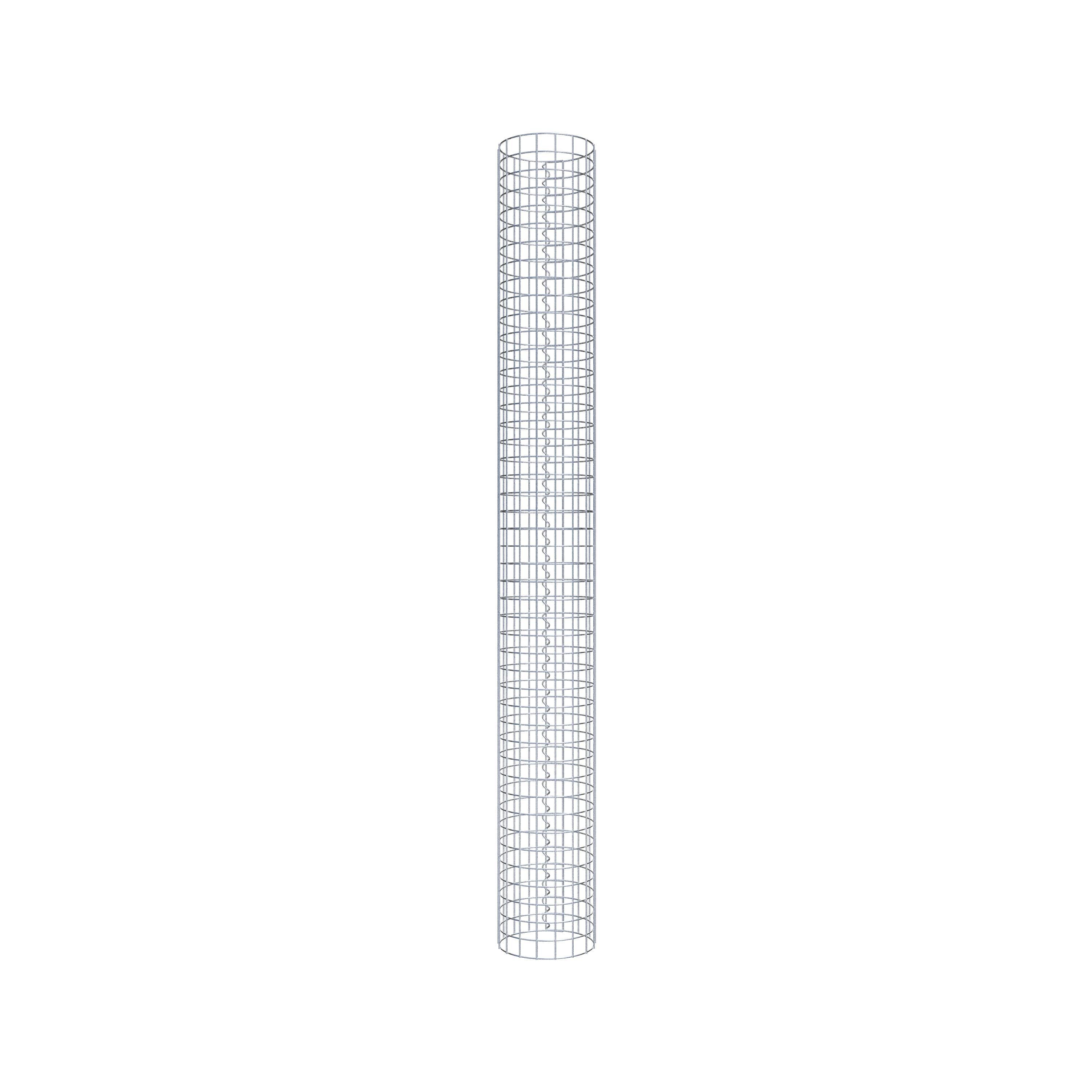 Columna de gaviones redonda 27 cm de diámetro, 230 cm de altura, malla 5 cm x 5 cm