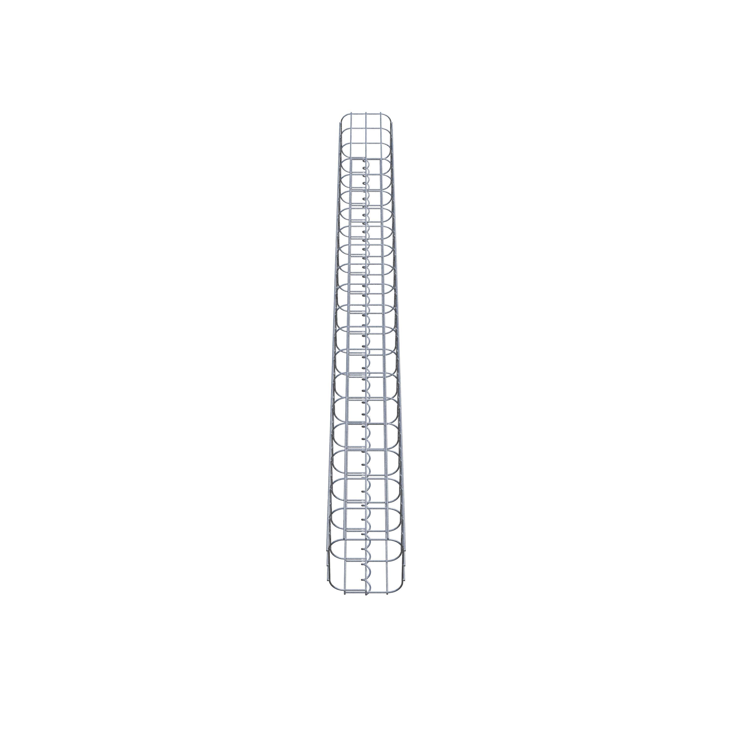 Colonna rettangolare in gabbione zincato a caldo, 17 cm x 17 cm, 200 cm di altezza, MW 5 cm x 10 cm