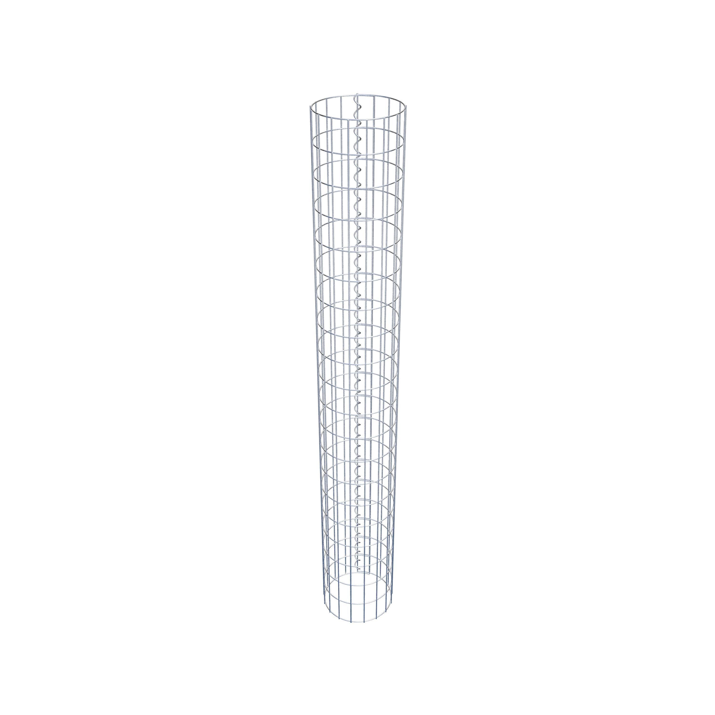 Round gabion column, hot-dip galvanized, 27 cm diameter, 200 cm height, MW 5 cm x 10 cm