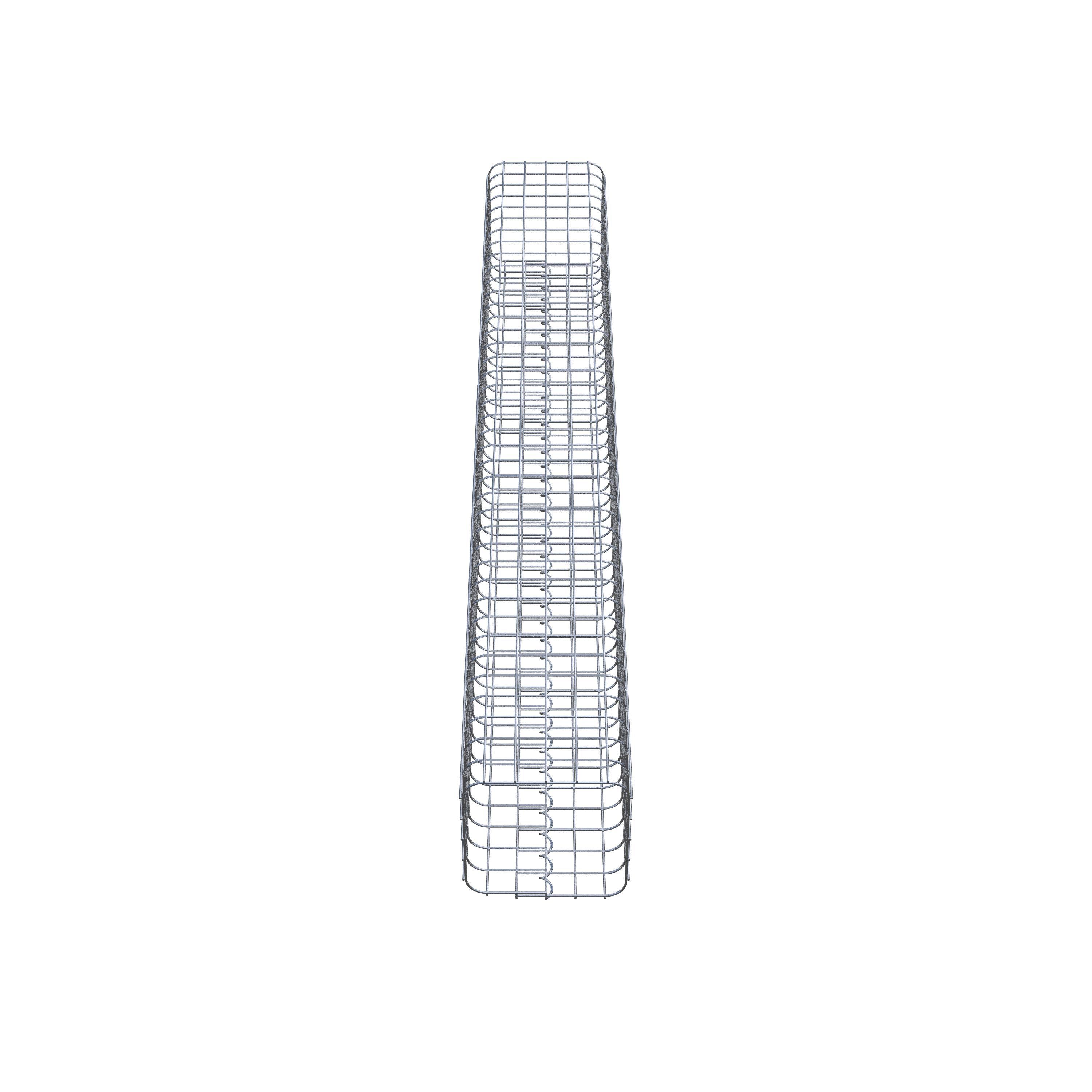 Rechthoekige thermisch verzinkte schanskorfzuil, 27 cm x 27 cm, 200 cm hoog, MW 5 cm x 5 cm