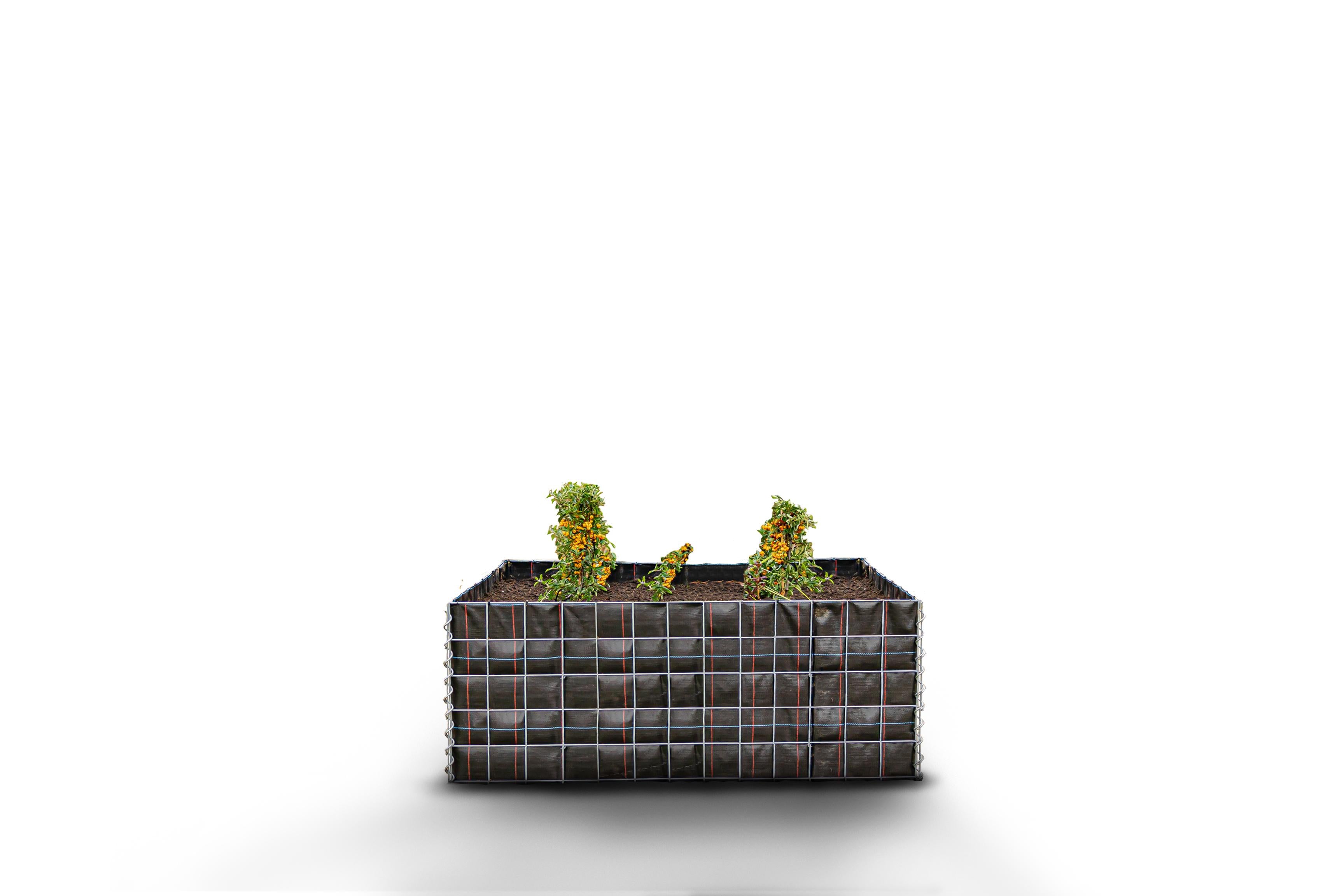 Rektangulär upphöjd bädd utan stenyta - Längd: 130 cm - Höjd: 50 cm - Djup: 80 cm - Maskstorlek: 10 x 10 cm