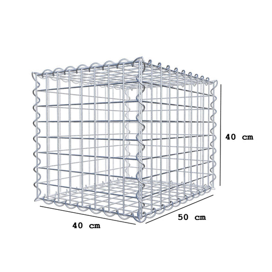 Gabion 50 cm x 40 cm x 40 cm (L x H x P), mailles 5 cm x 5 cm, spirale