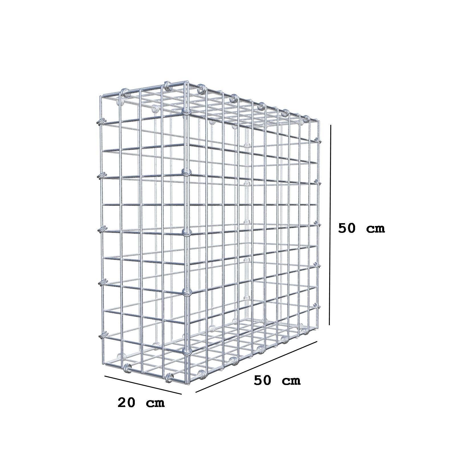 Gabbione 50 cm x 50 cm x 20 cm (L x H x P), maglia 5 x 5 cm, anello a spirale
