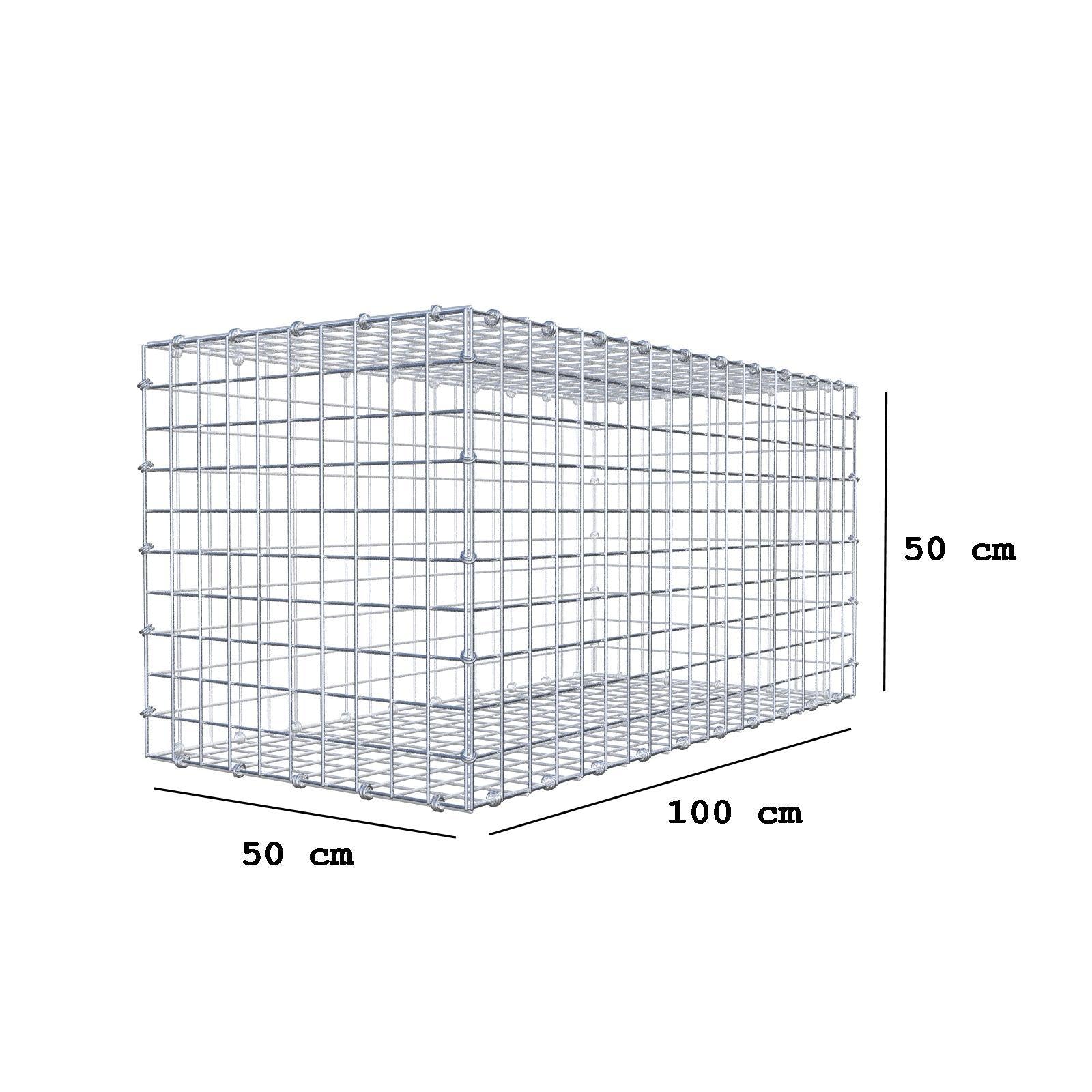 Schanskorf 100 cm x 50 cm x 50 cm (L x H x D), maaswijdte 5 x 5 cm, spiraalring