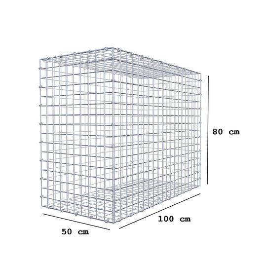 Schanskorf 100 cm x 80 cm x 50 cm (L x H x D), maaswijdte 5 x 5 cm, spiraalring