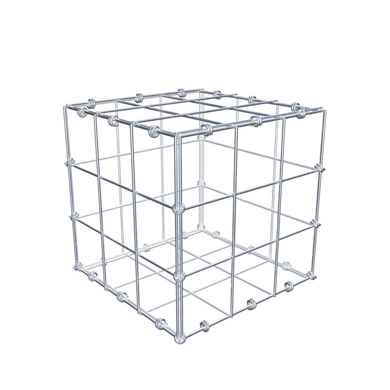 Gabion 30 cm x 30 cm x 30 cm (L x H x P), mailles 10 x 10 cm, anneau en spirale