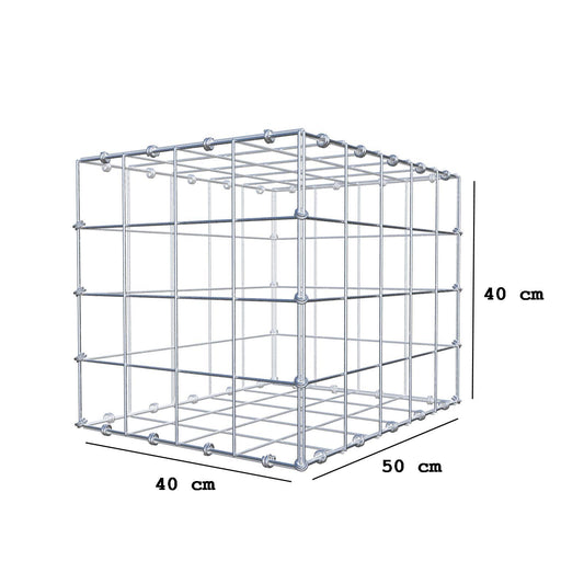 Gabion 50 cm x 40 cm x 40 cm (L x H x P), mailles 10 x 10 cm, anneau en spirale