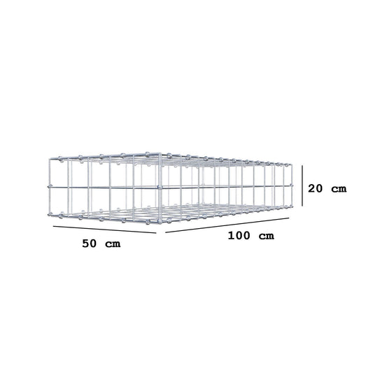 Schanskorf 100 cm x 20 cm x 50 cm (L x H x D), maaswijdte 10 x 10 cm, spiraalring