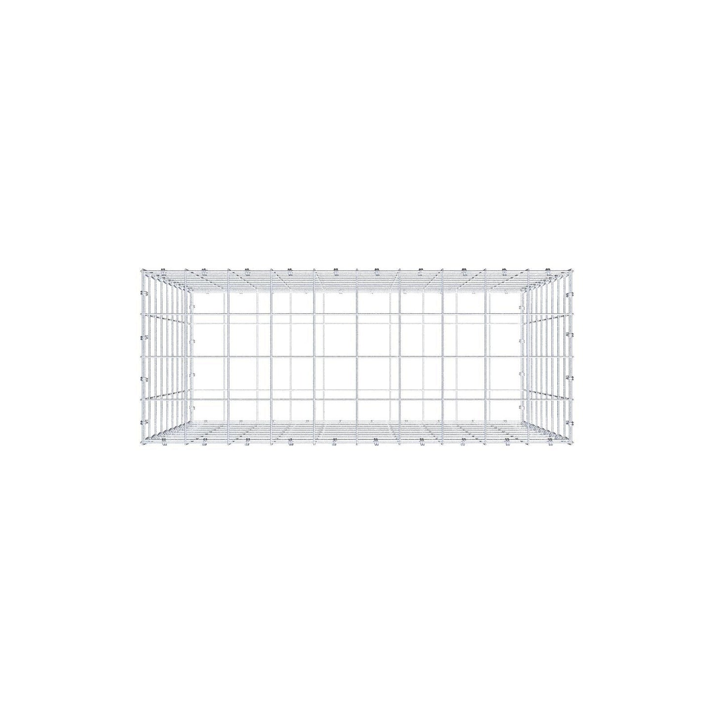 Gabion 100 cm x 90 cm x 40 cm (L x H x D), maskestørrelse 10 x 10 cm, spiralring