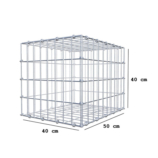 Gabion 50 cm x 40 cm x 40 cm (L x H x D), maskstorlek 5 x 10 cm, spiralring