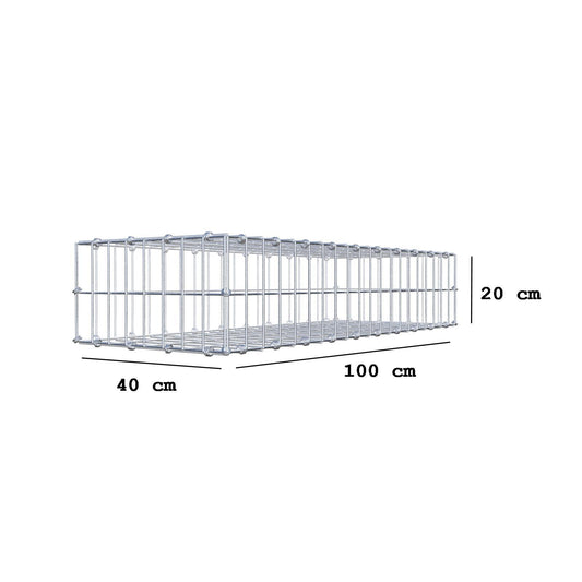 Schanskorf 100 cm x 20 cm x 40 cm (L x H x D), maaswijdte 5 x 10 cm, spiraalring