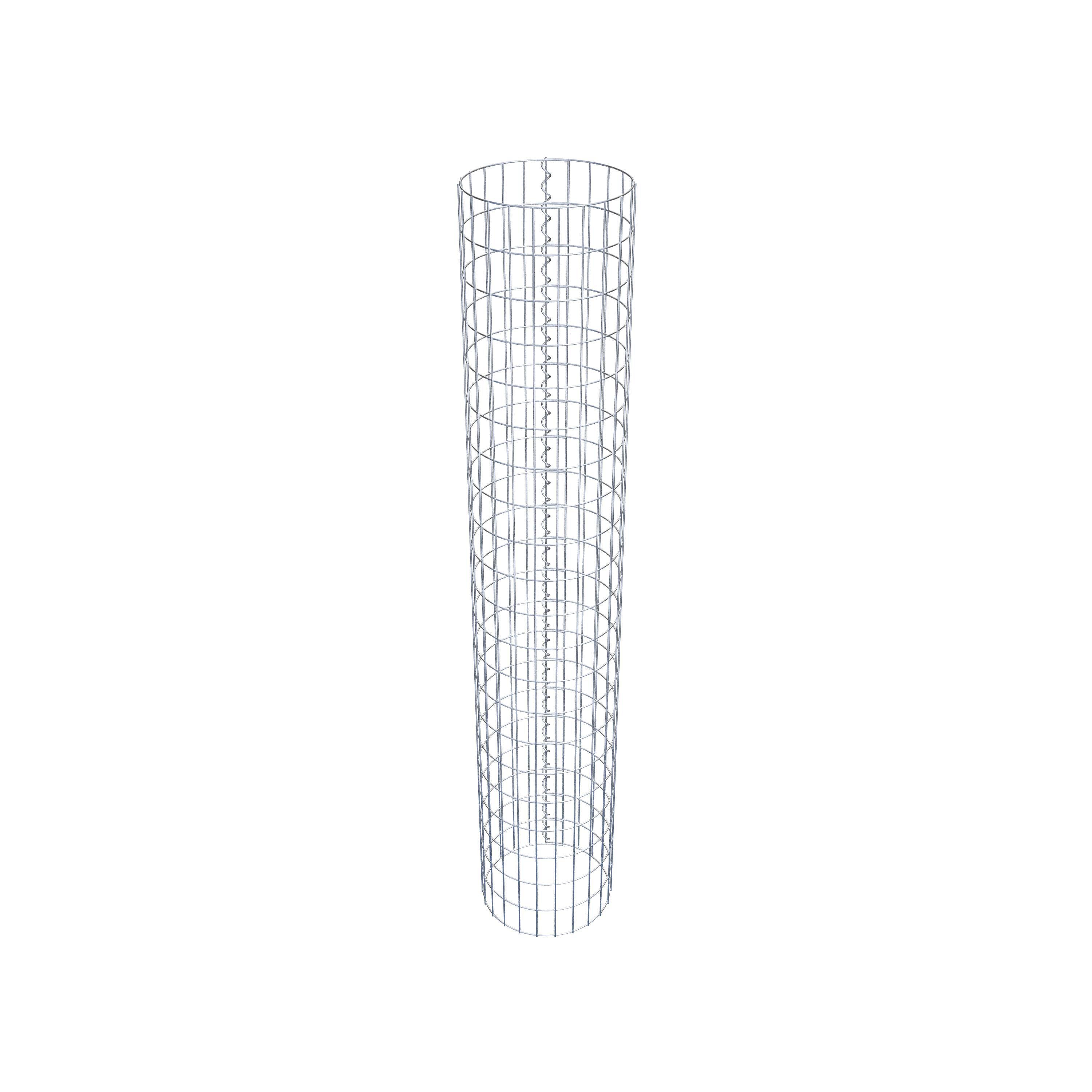 Coluna de gabião com diâmetro de 37 cm, MW 5 x 10 cm redondo