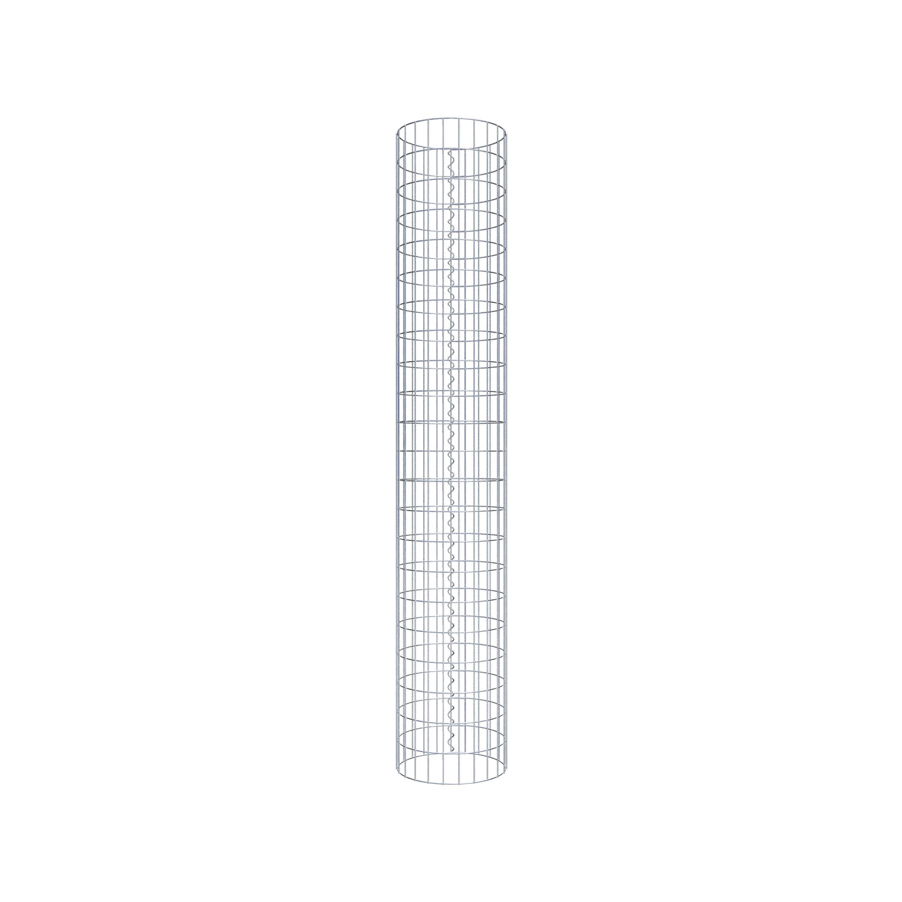 Coluna de gabião com diâmetro de 37 cm, MW 5 x 10 cm redondo