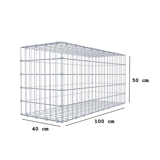 Gabion 100 cm x 50 cm x 40 cm (L x H x D), mesh size 5 x 10 cm, spiral ring