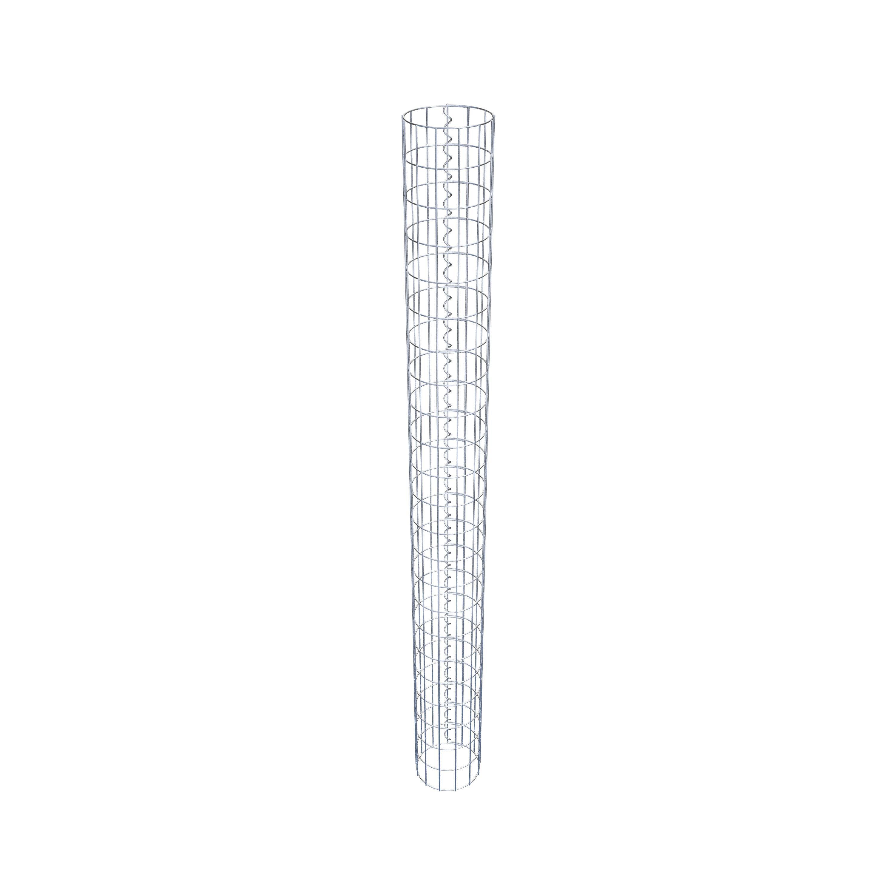 Colonne de gabion ronde 22 cm de diamètre, 230 cm de hauteur, maille 5 cm x 10 cm