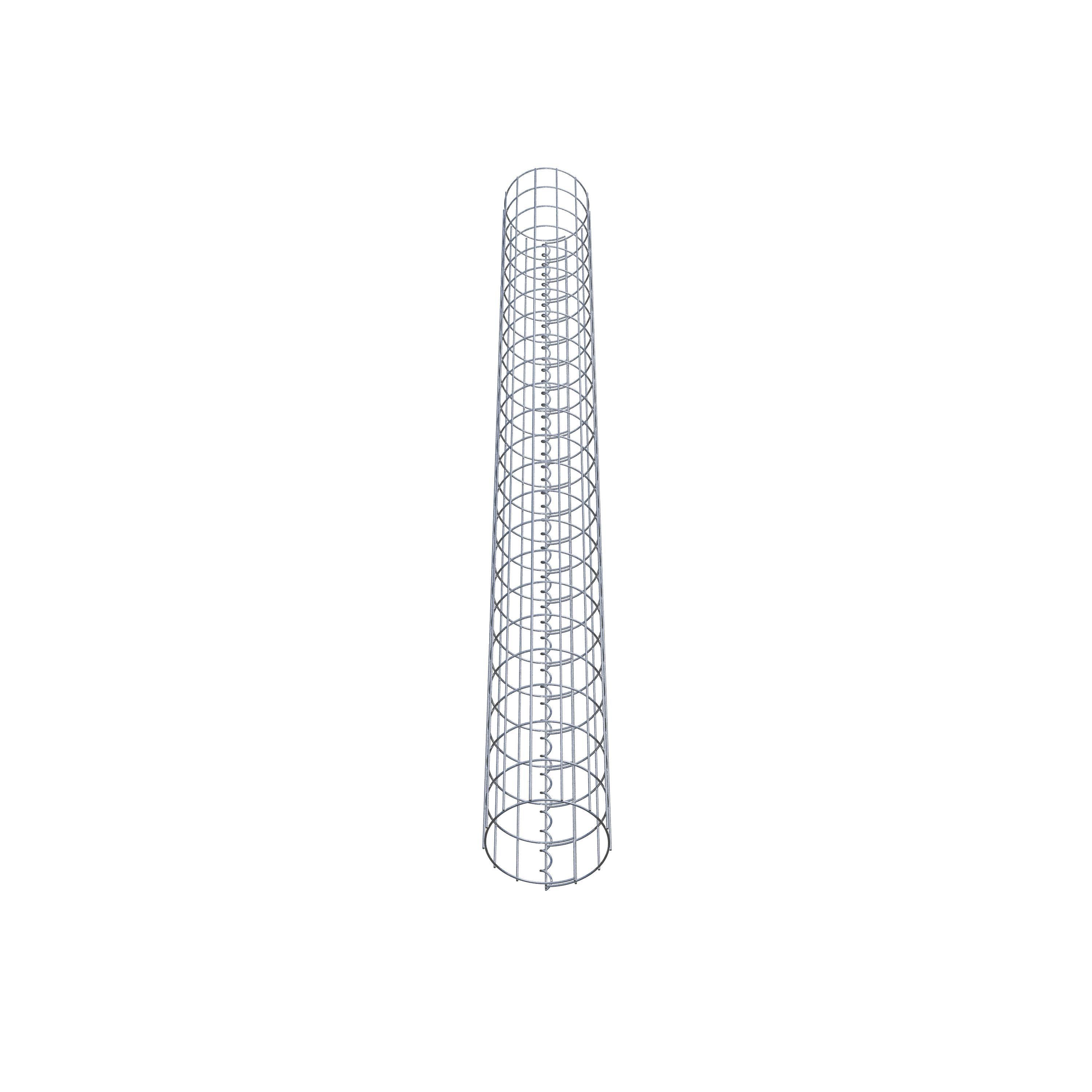 Colonne de gabion ronde 22 cm de diamètre, 230 cm de hauteur, maille 5 cm x 10 cm