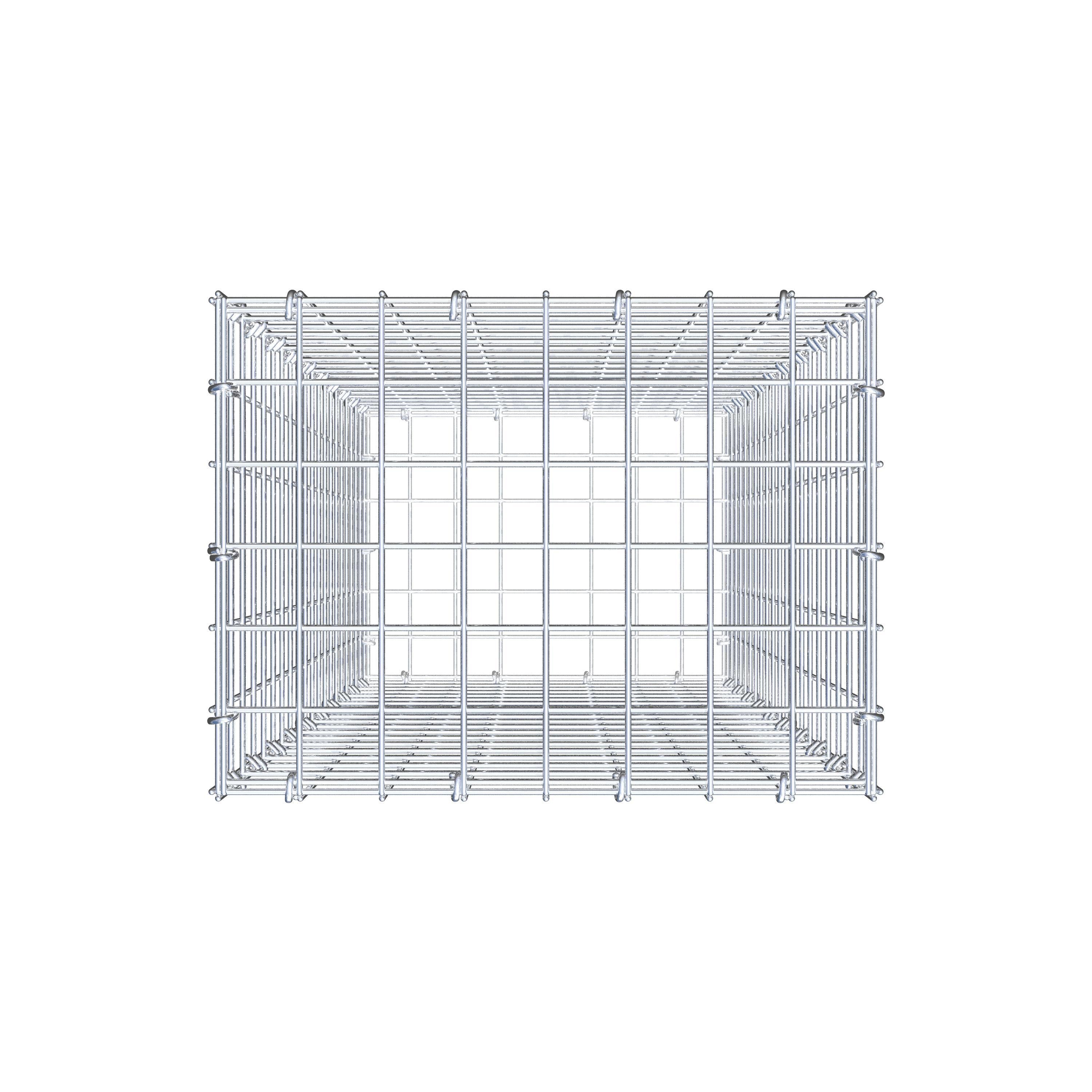 Gabion 100 cm x 40 cm x 30 cm (L x H x P), mailles 5 cm x 5 cm, anneau en C
