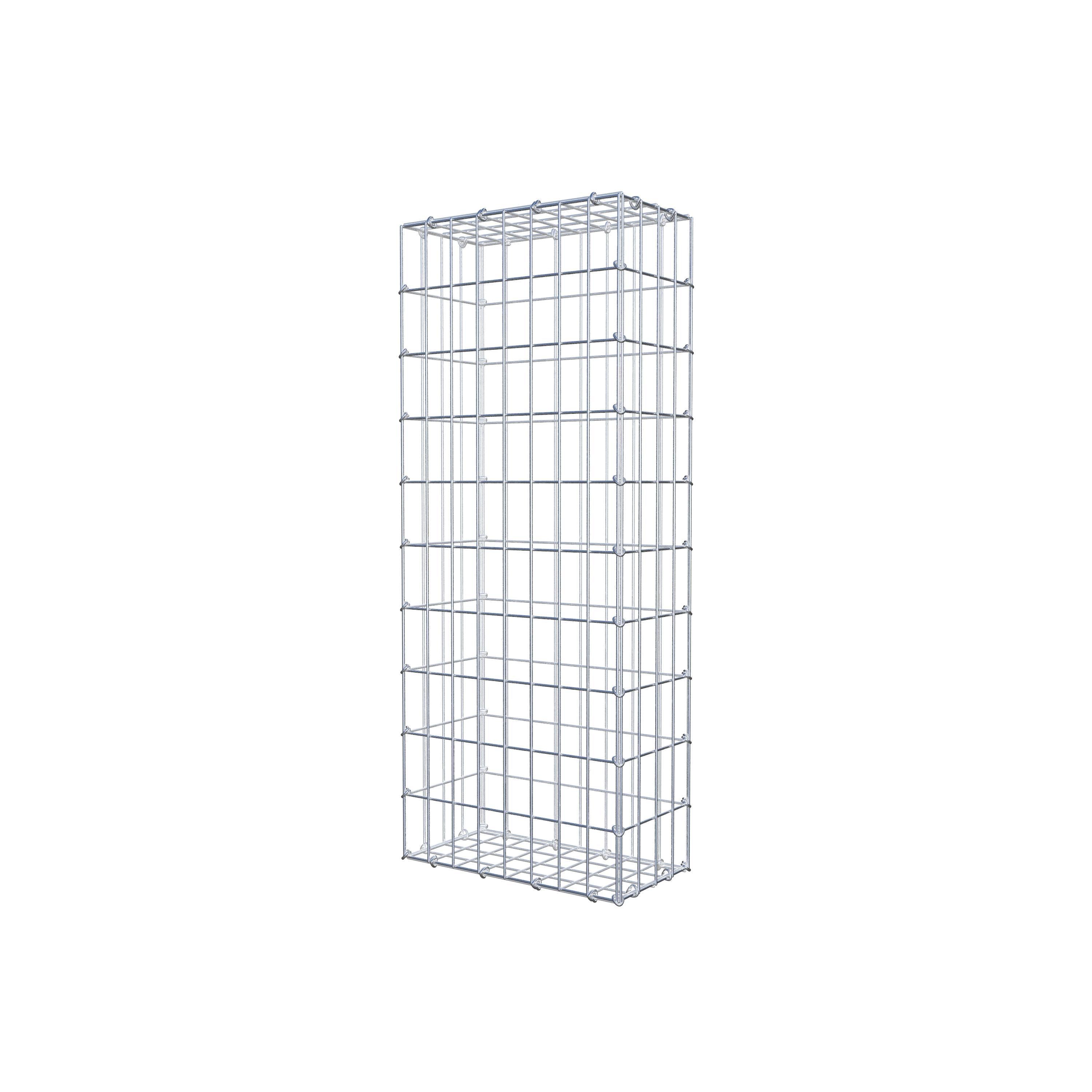 Gavión 100 cm x 20 cm x 40 cm (L x A x P), luz de malla 5 cm x 10 cm, anillo en C